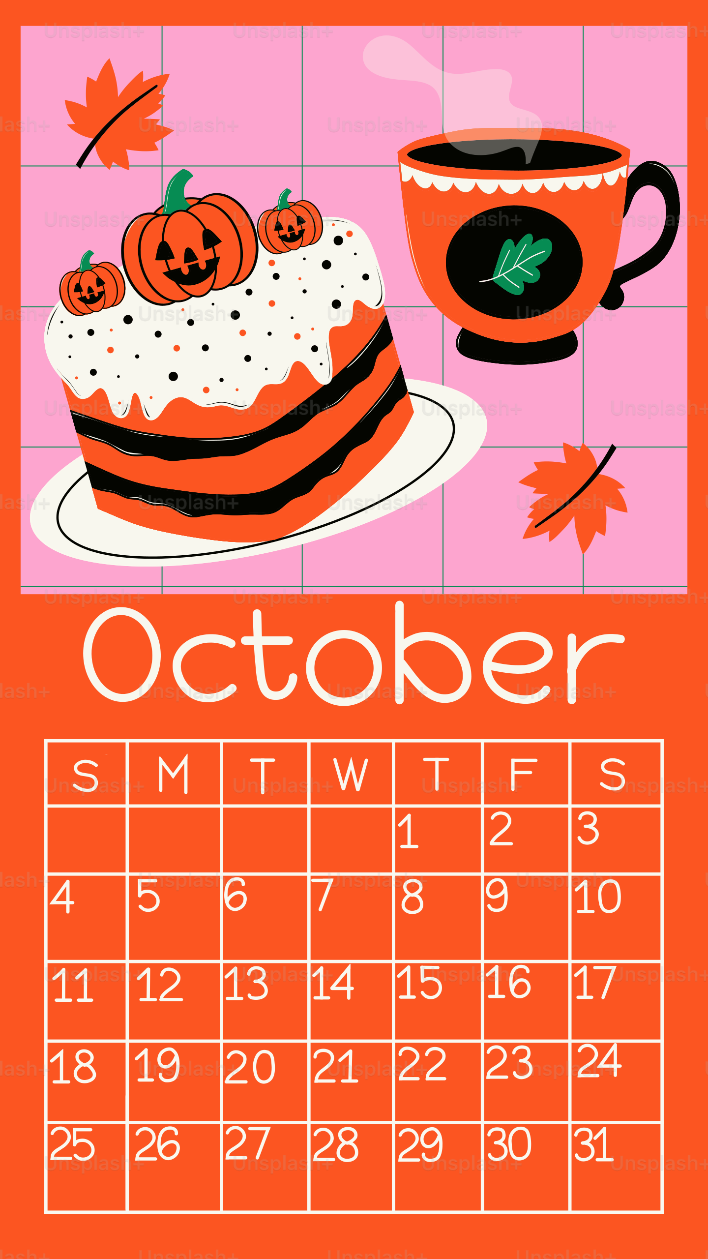 Gâteau d’octobre et boisson chaude aux feuilles d’automne