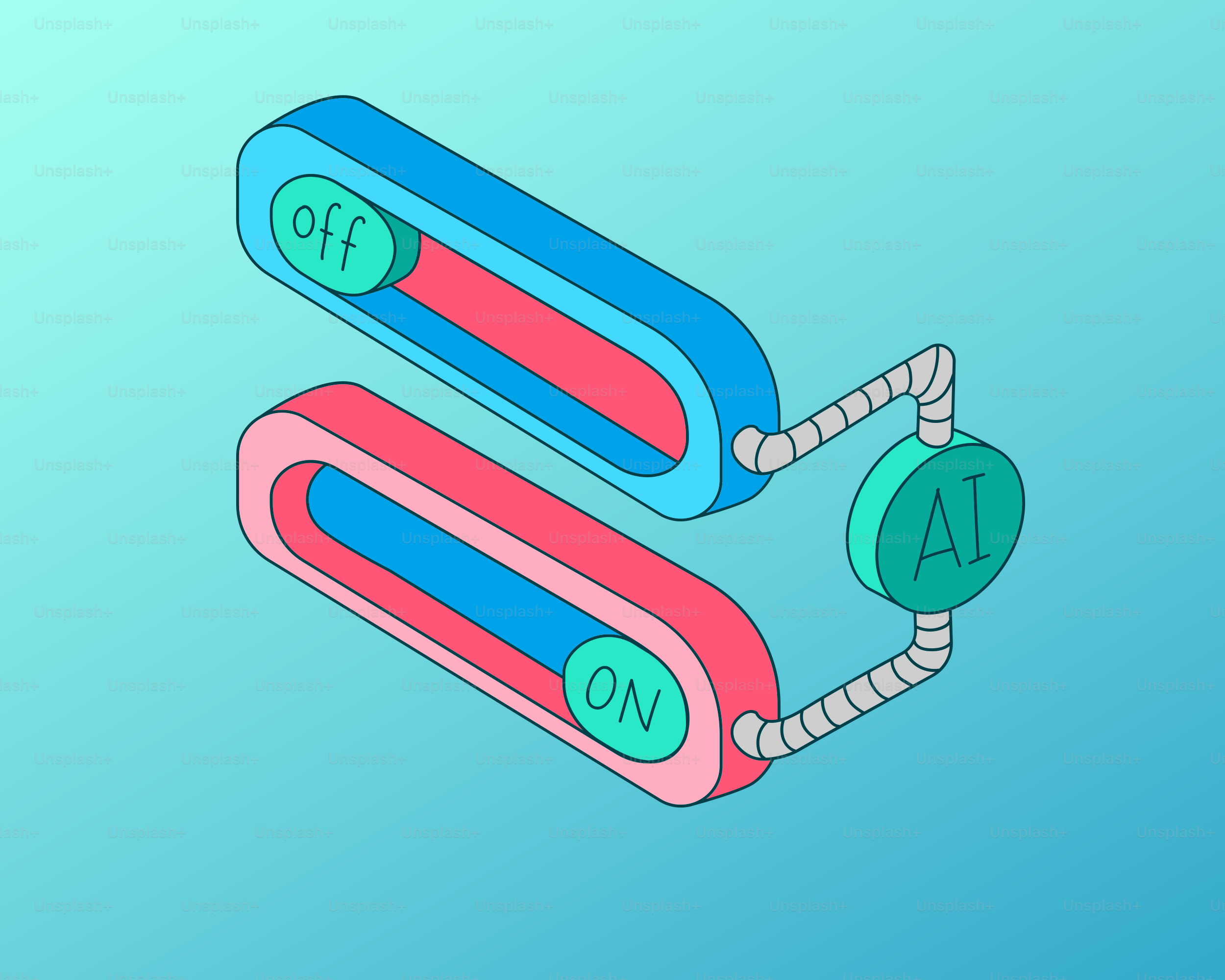 Two switches, one labeled on and one labeled off.
