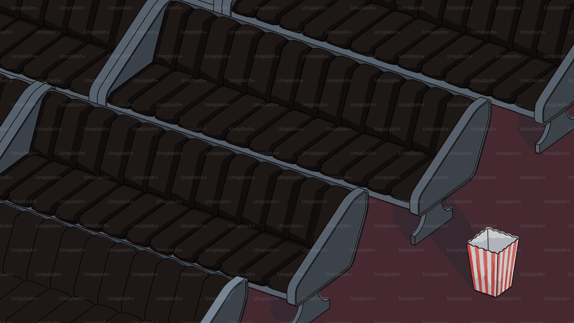 Vacía los asientos del teatro con un cubo de palomitas.