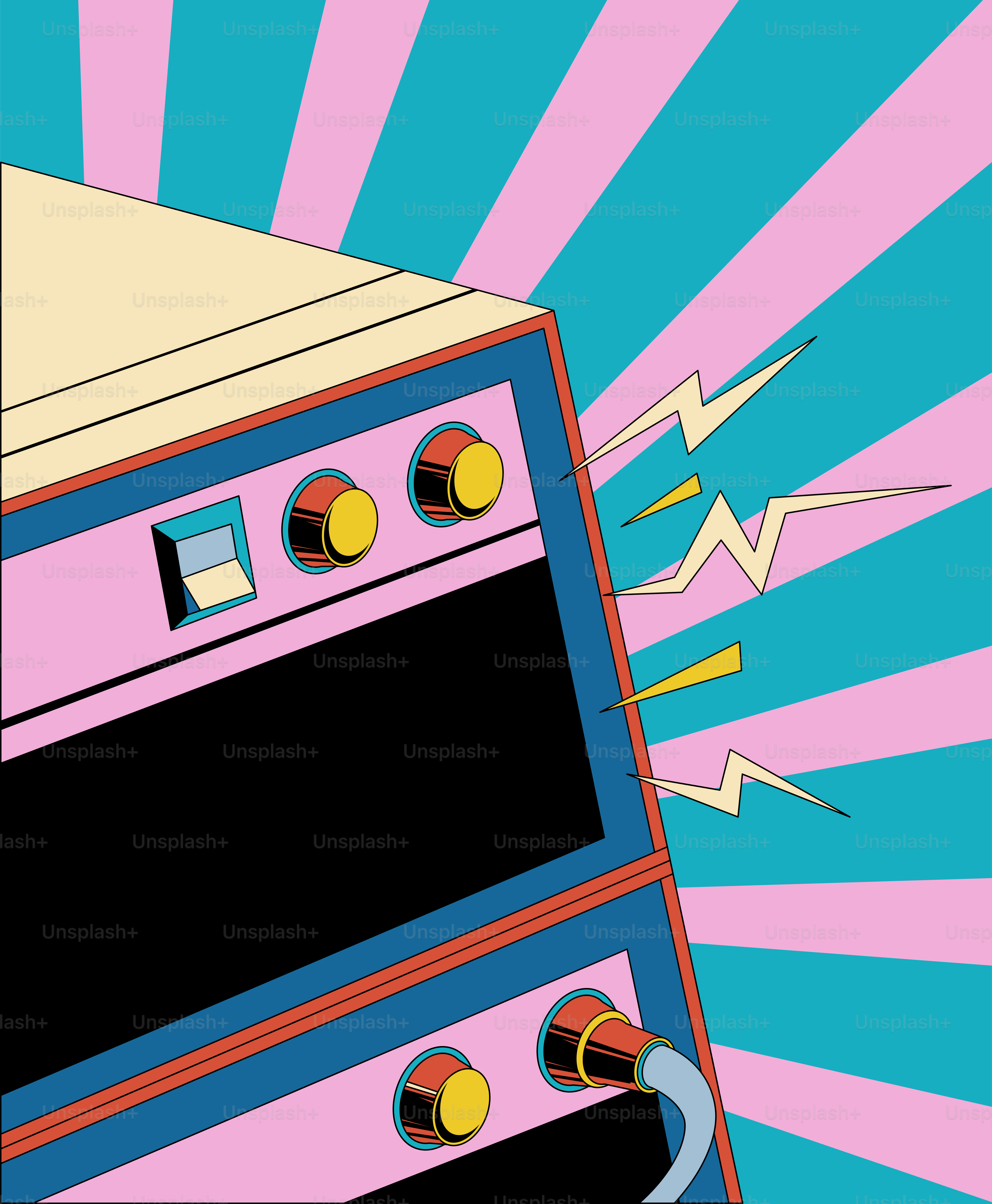 Sistema stereo retrò con luci lampeggianti