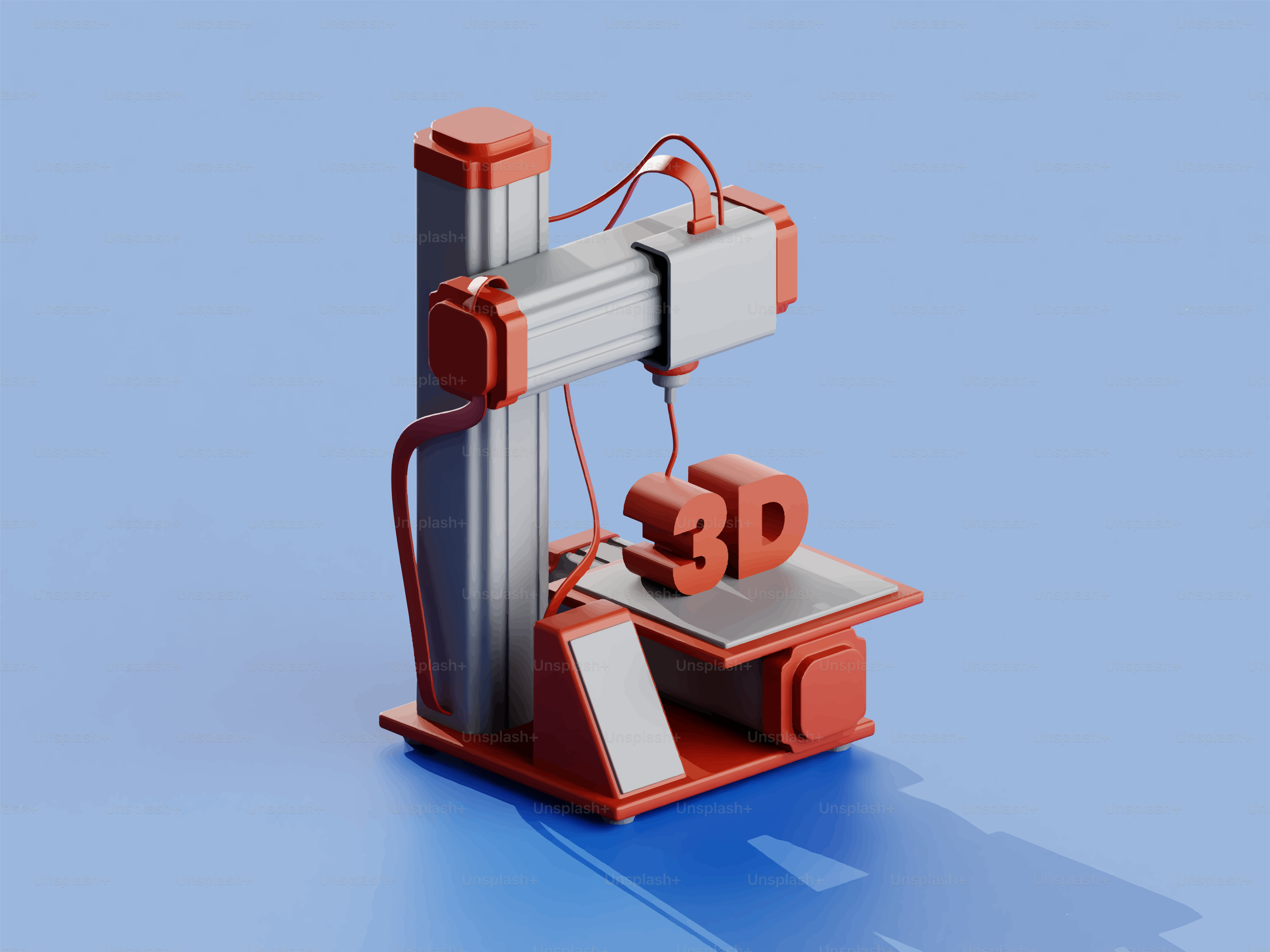 Imprimante 3D créant les lettres en 3D.