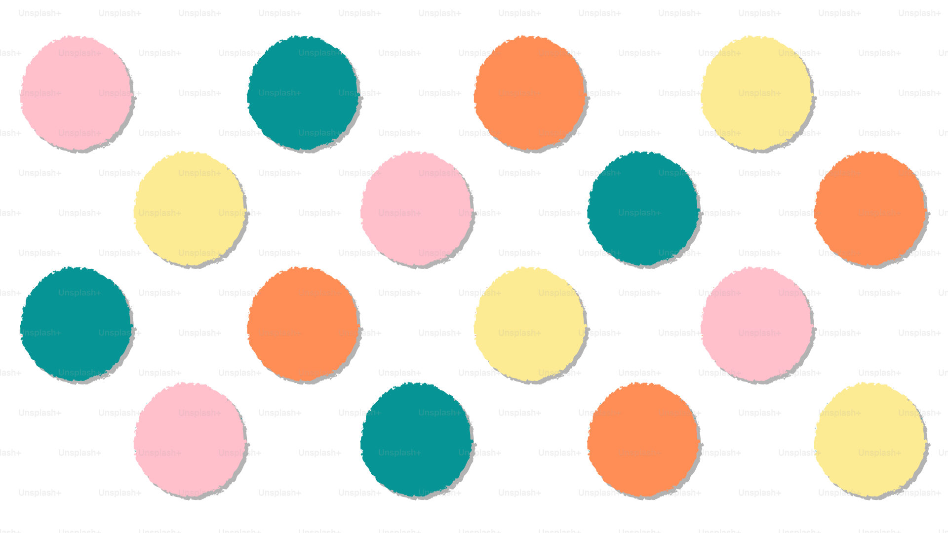 Pois colorés éparpillés sur fond blanc