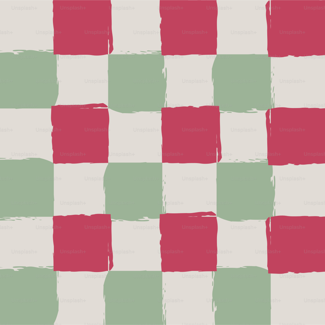 Red and green squares on a cream background
