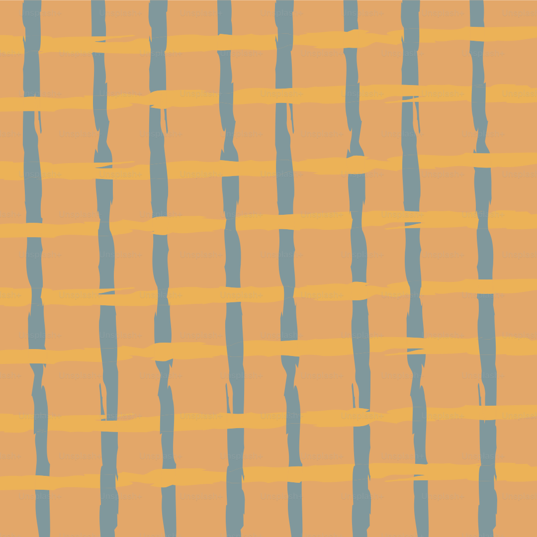 A grid pattern of orange and blue stripes.