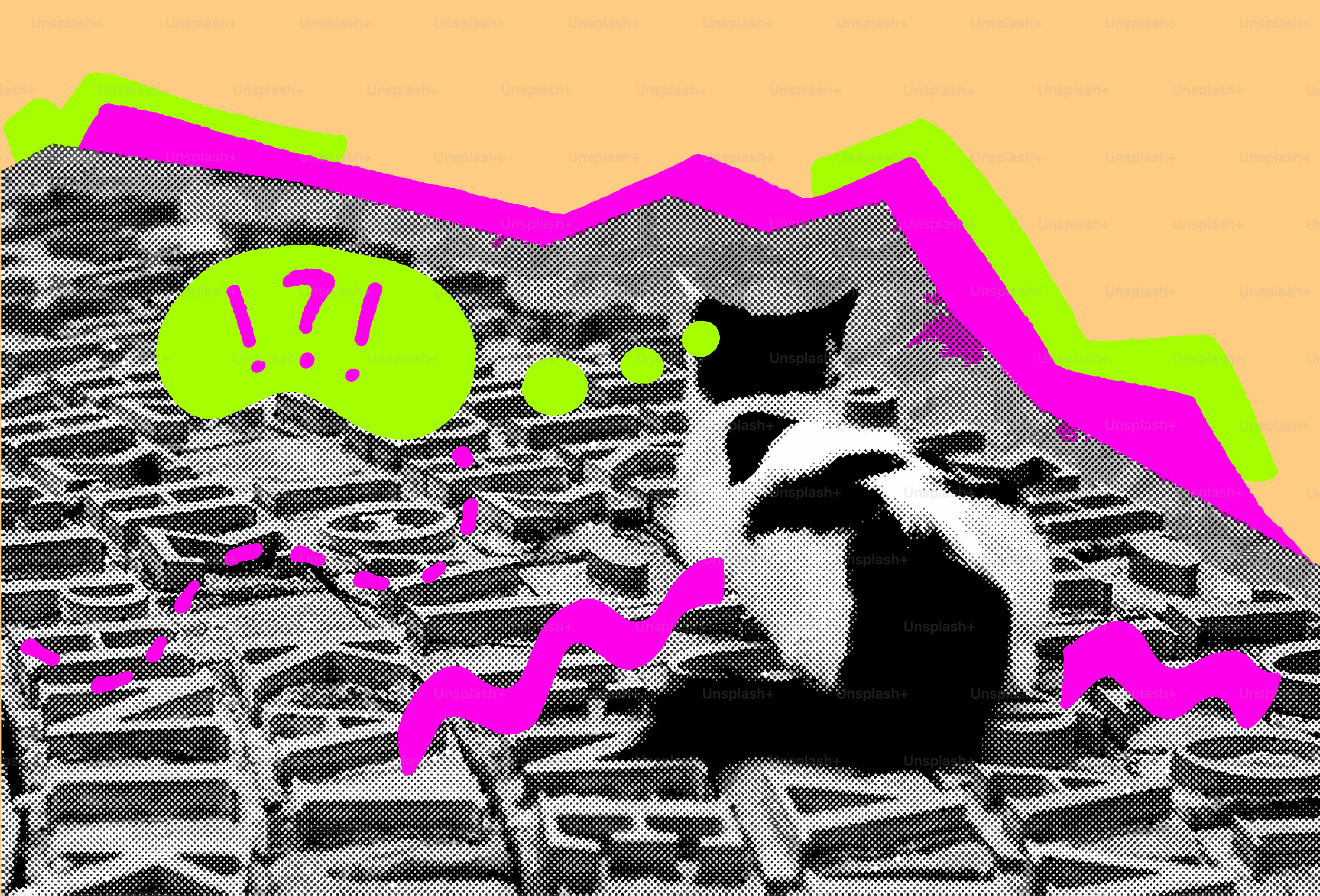 Black and white cat sits on large letters