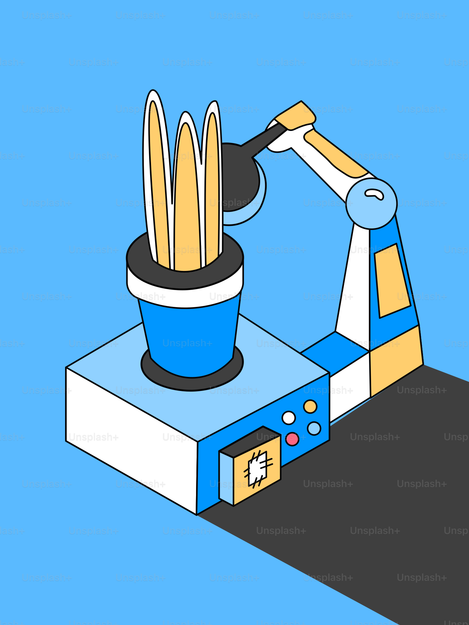 Roboterarm, der sich um eine Topfpflanze kümmert.