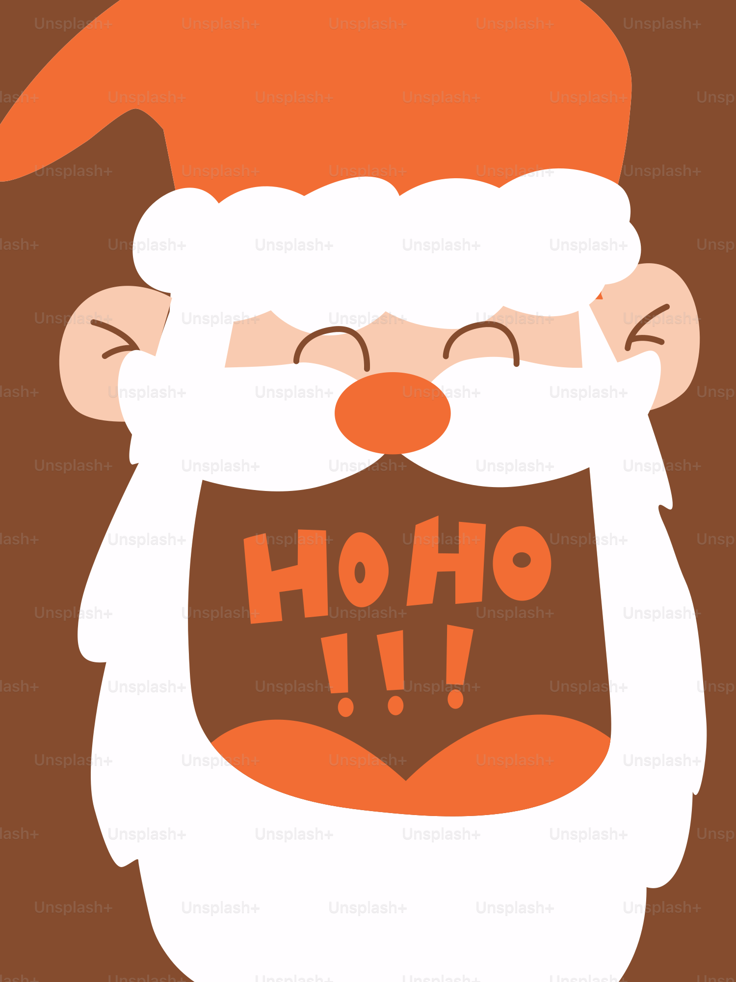 Santa claus laughing with "ho ho ho"