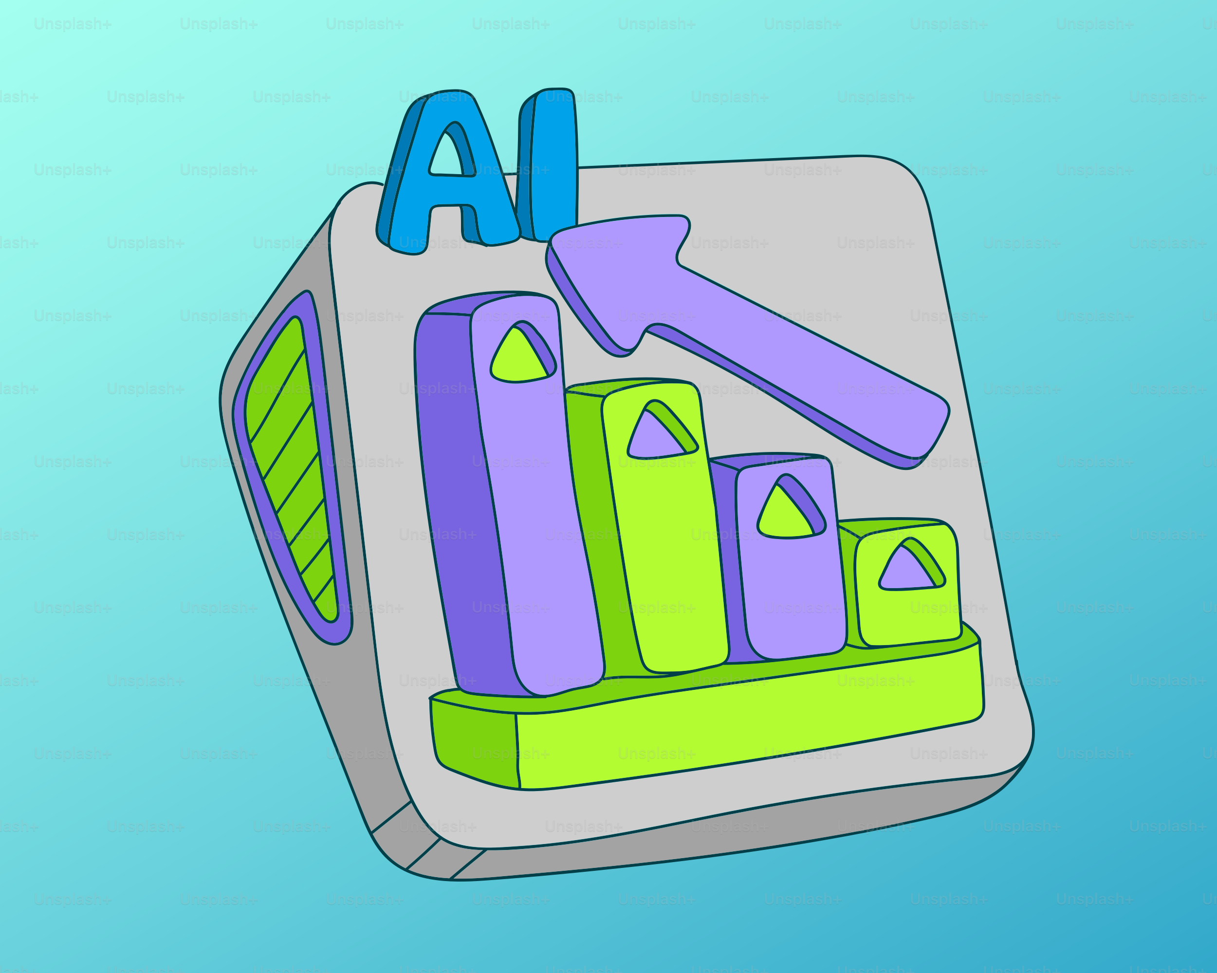 Ai growth chart with upward arrow