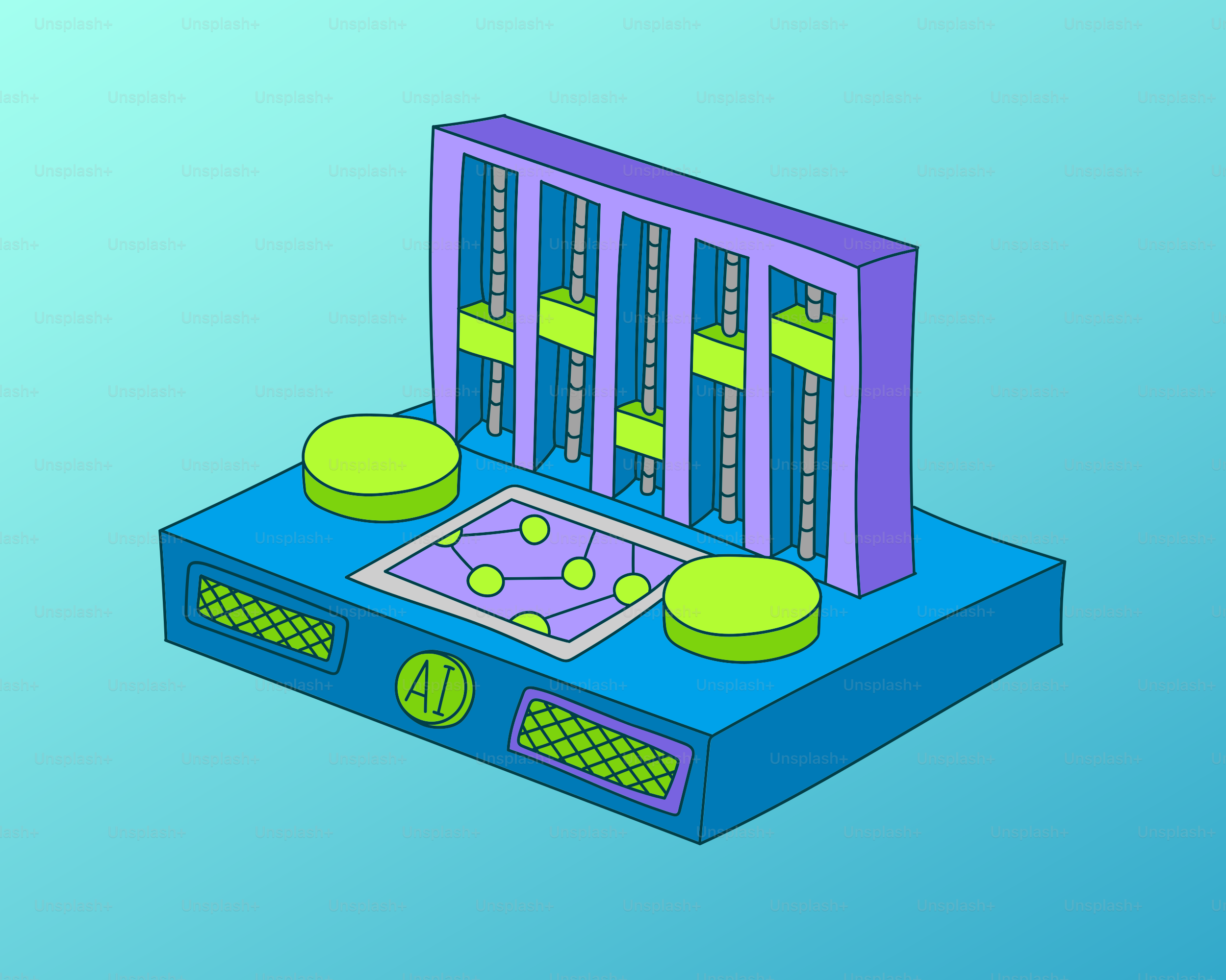 Abstract ai control panel with sliders and knobs