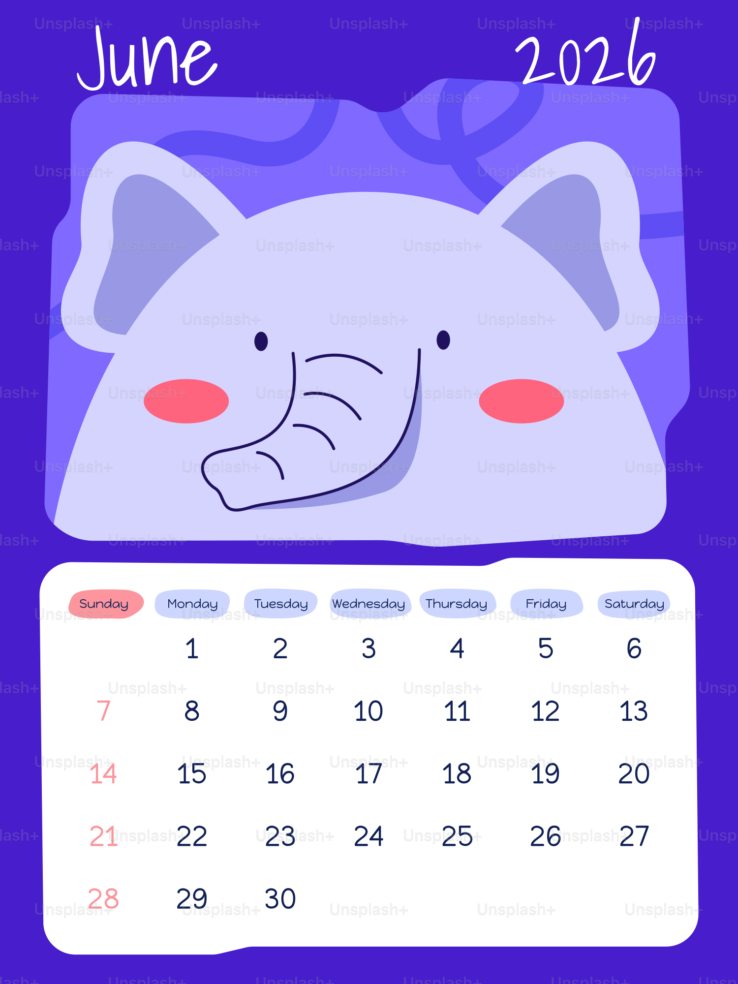 Cute Animal Wall Calendar 2026