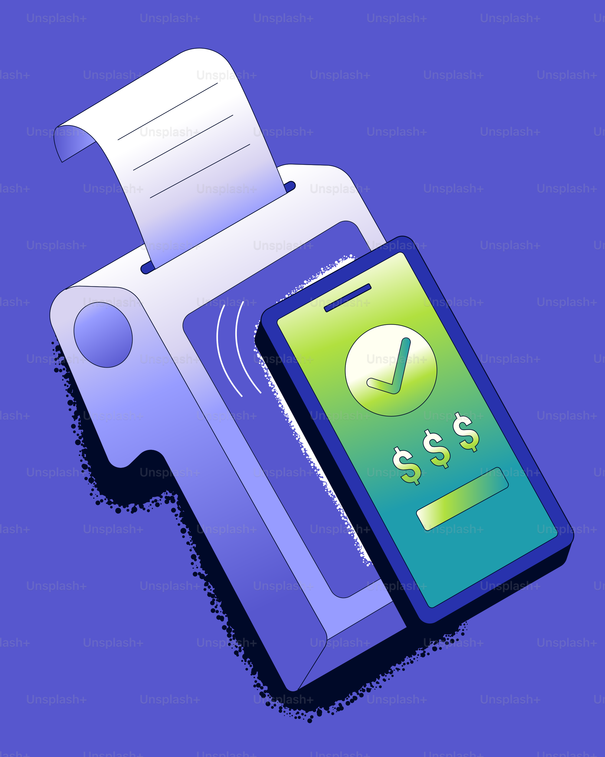 Smartphone making contactless payment at a terminal.