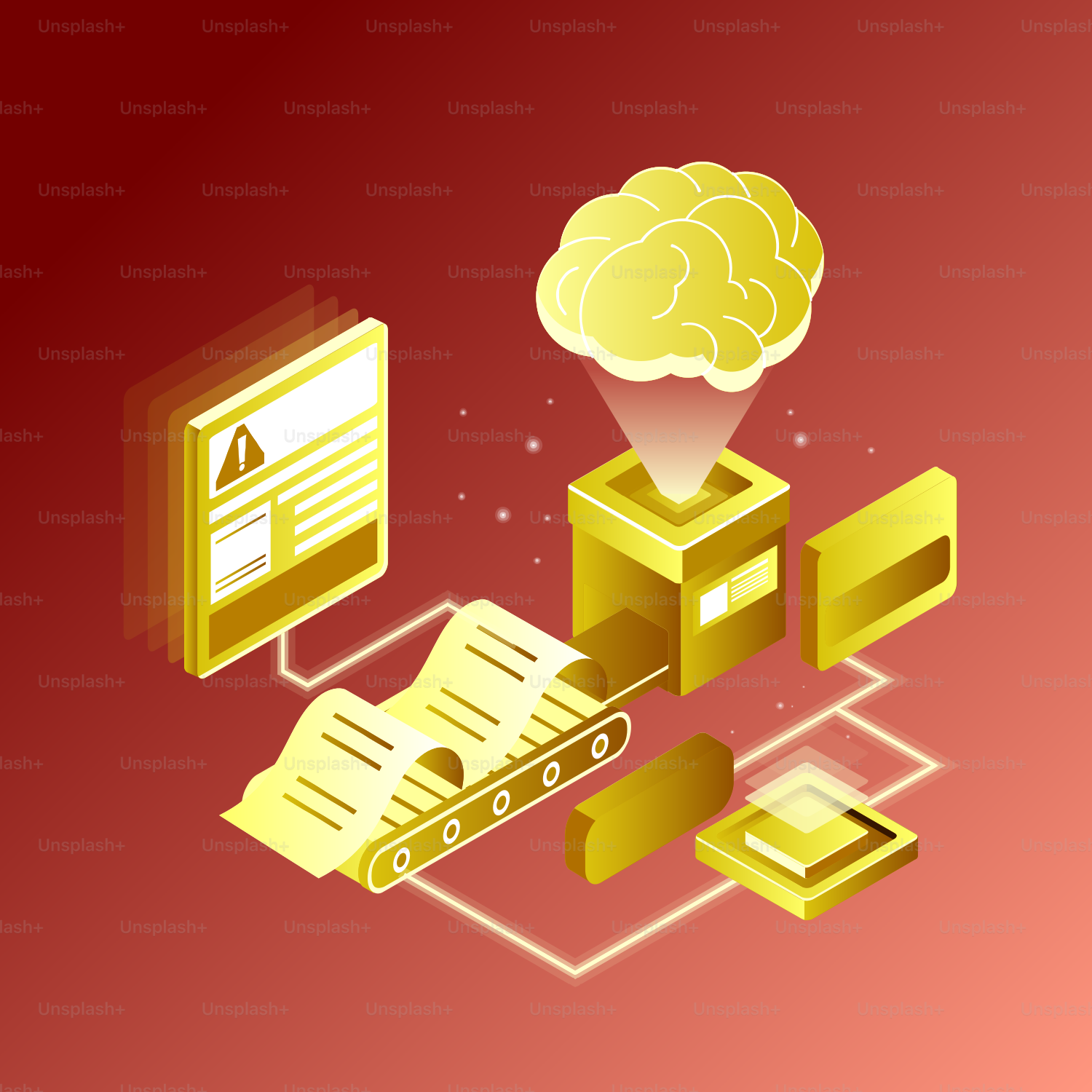 Concept abstrait de l’intelligence artificielle traitant les données