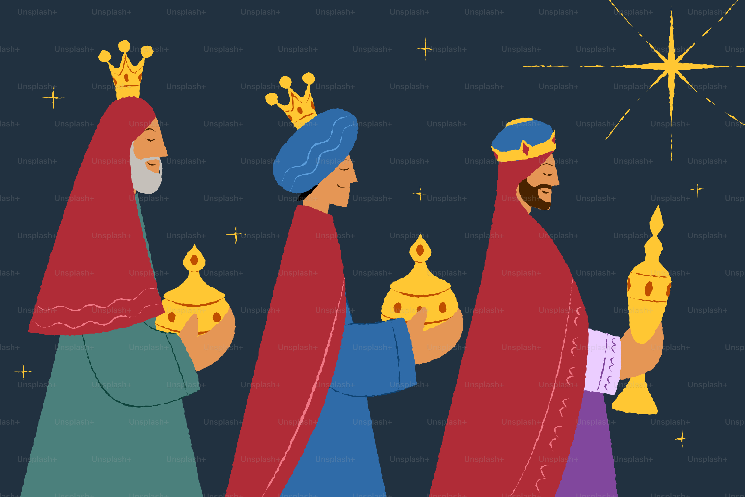 Three kings follow a star