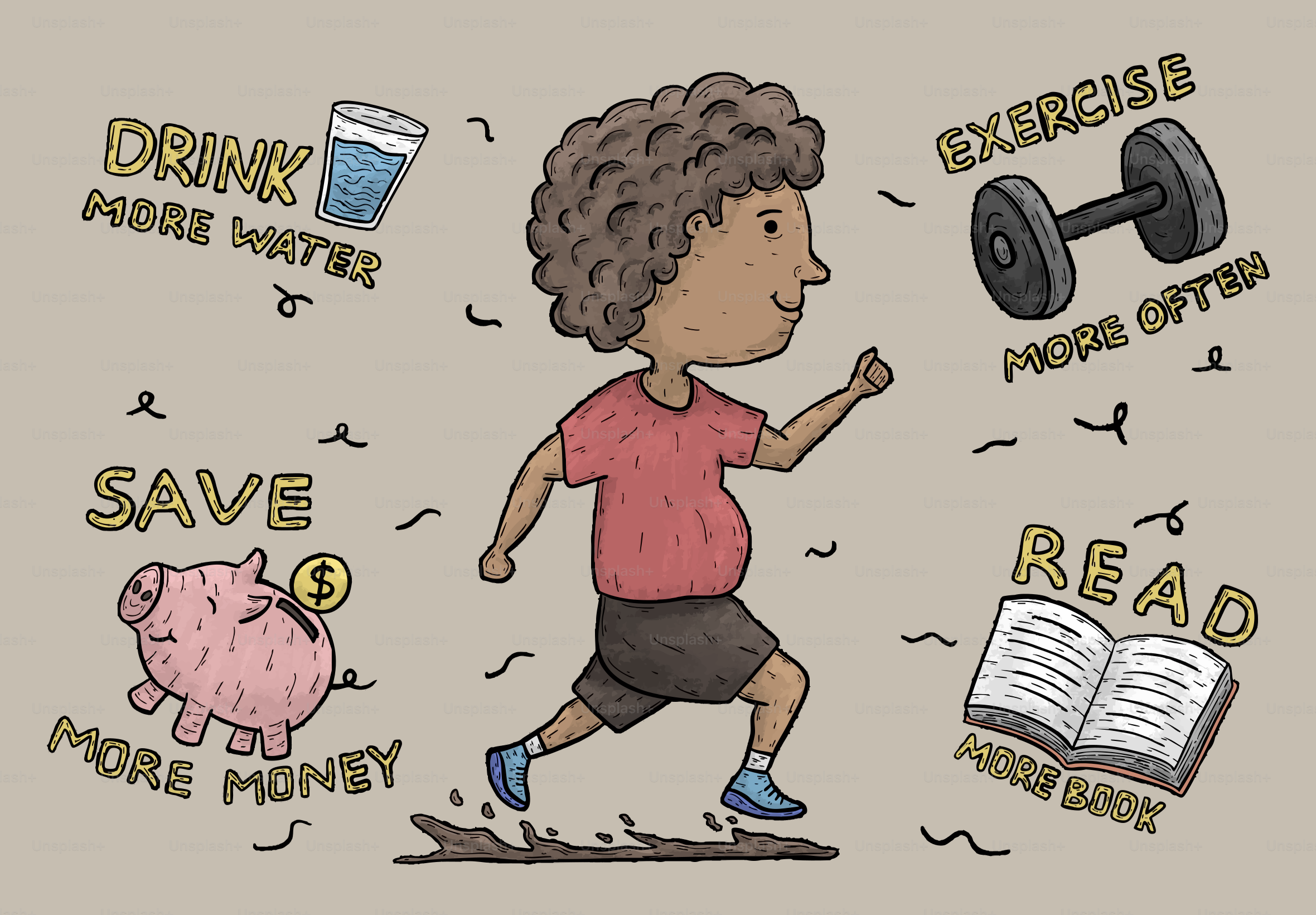 Pessoa correndo com metas de saúde e poupança