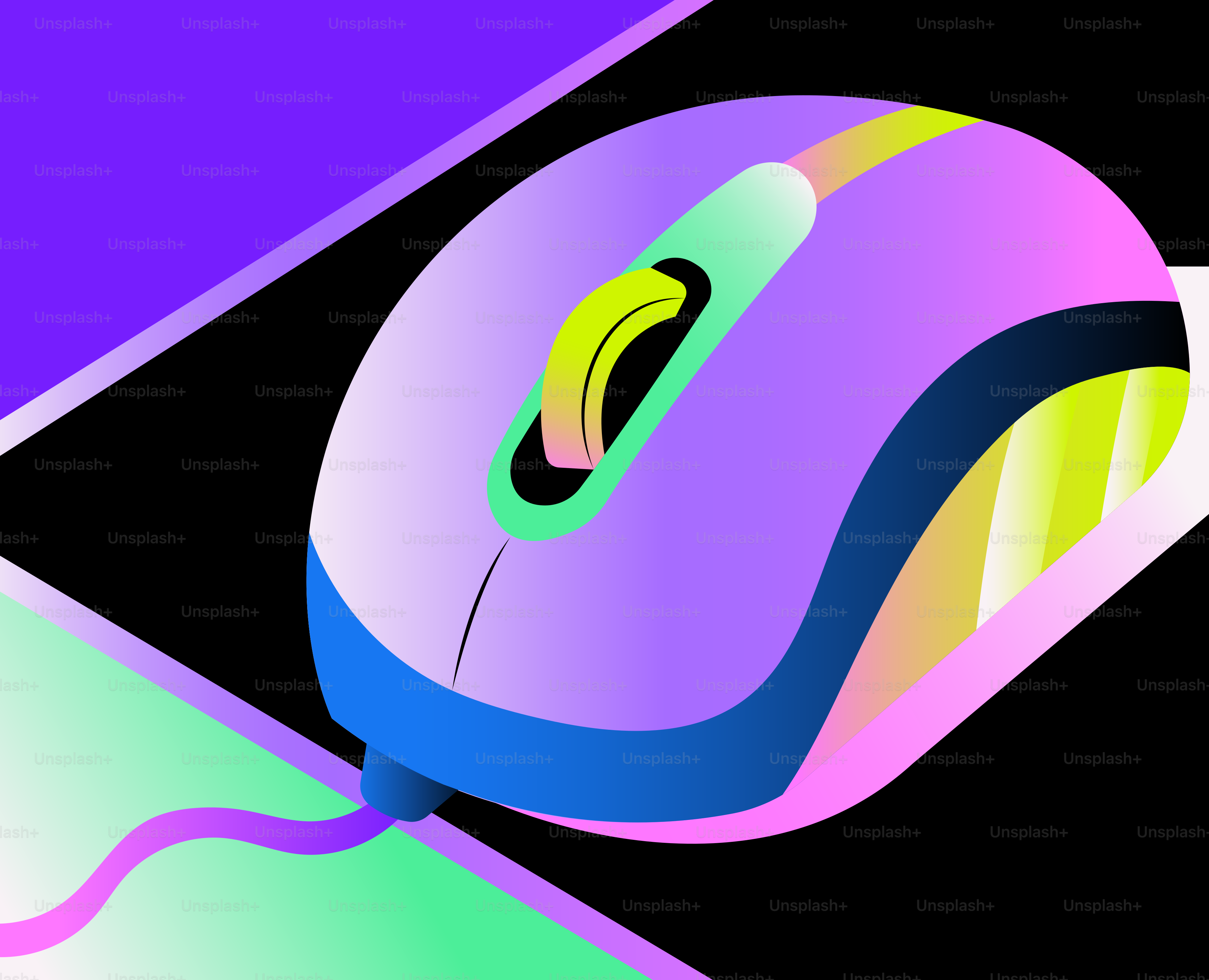 A purple computer mouse with a colorful scroll wheel. vector – Tech ...