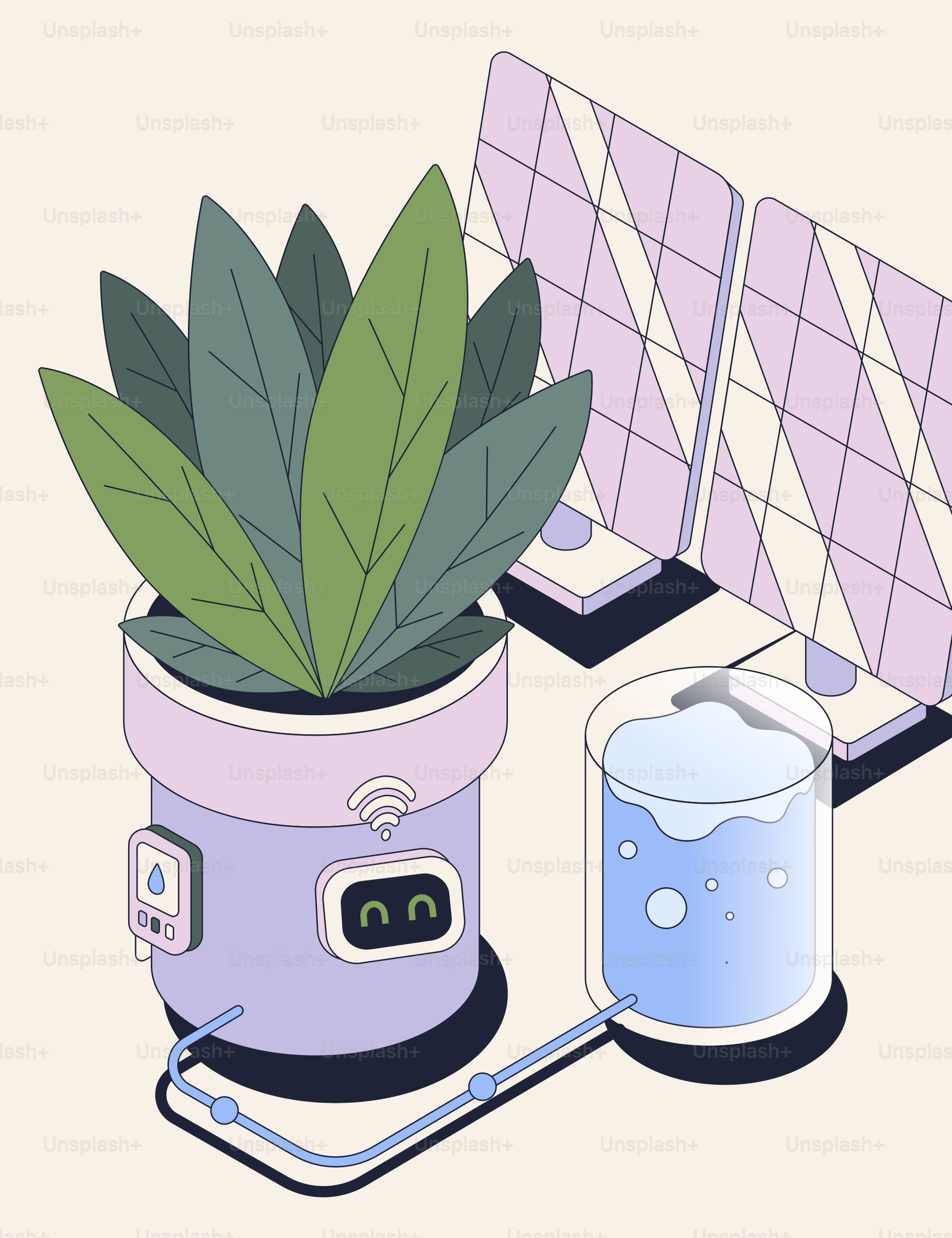 Sistema inteligente de riego para plantas con paneles solares.