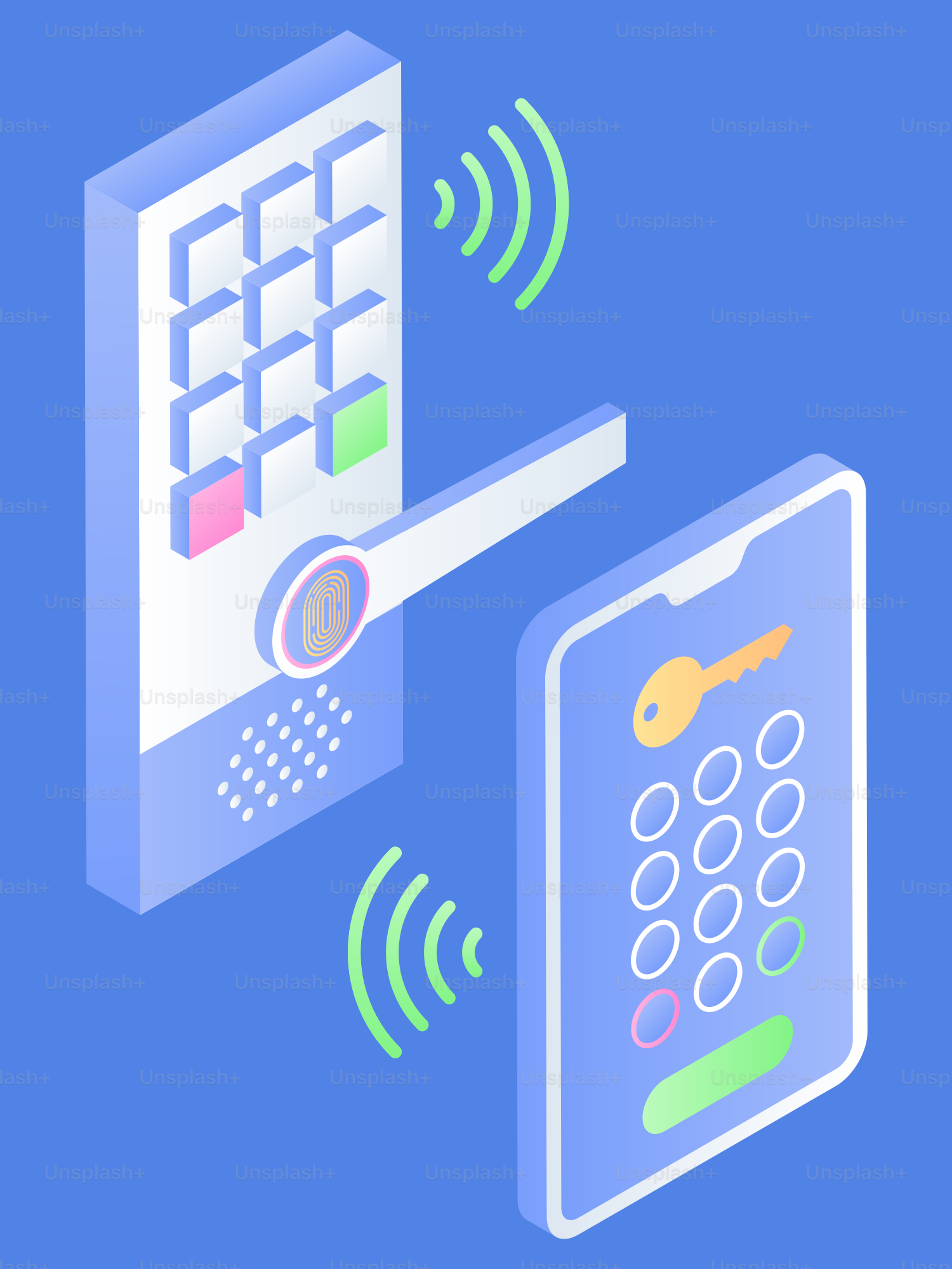 Smart lock and smartphone with wireless connection