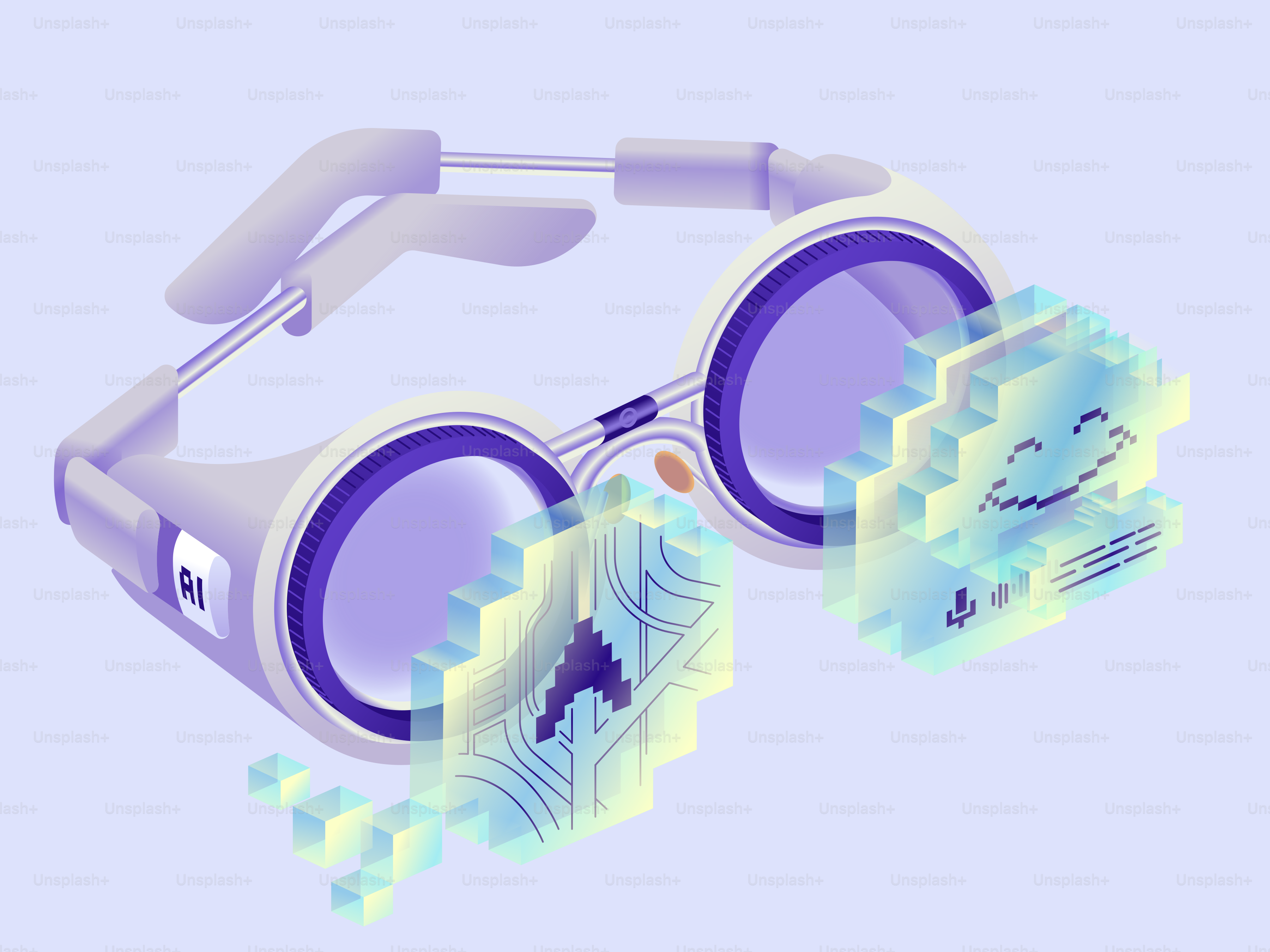 Futuristische Brillen mit digitalen Grafiken