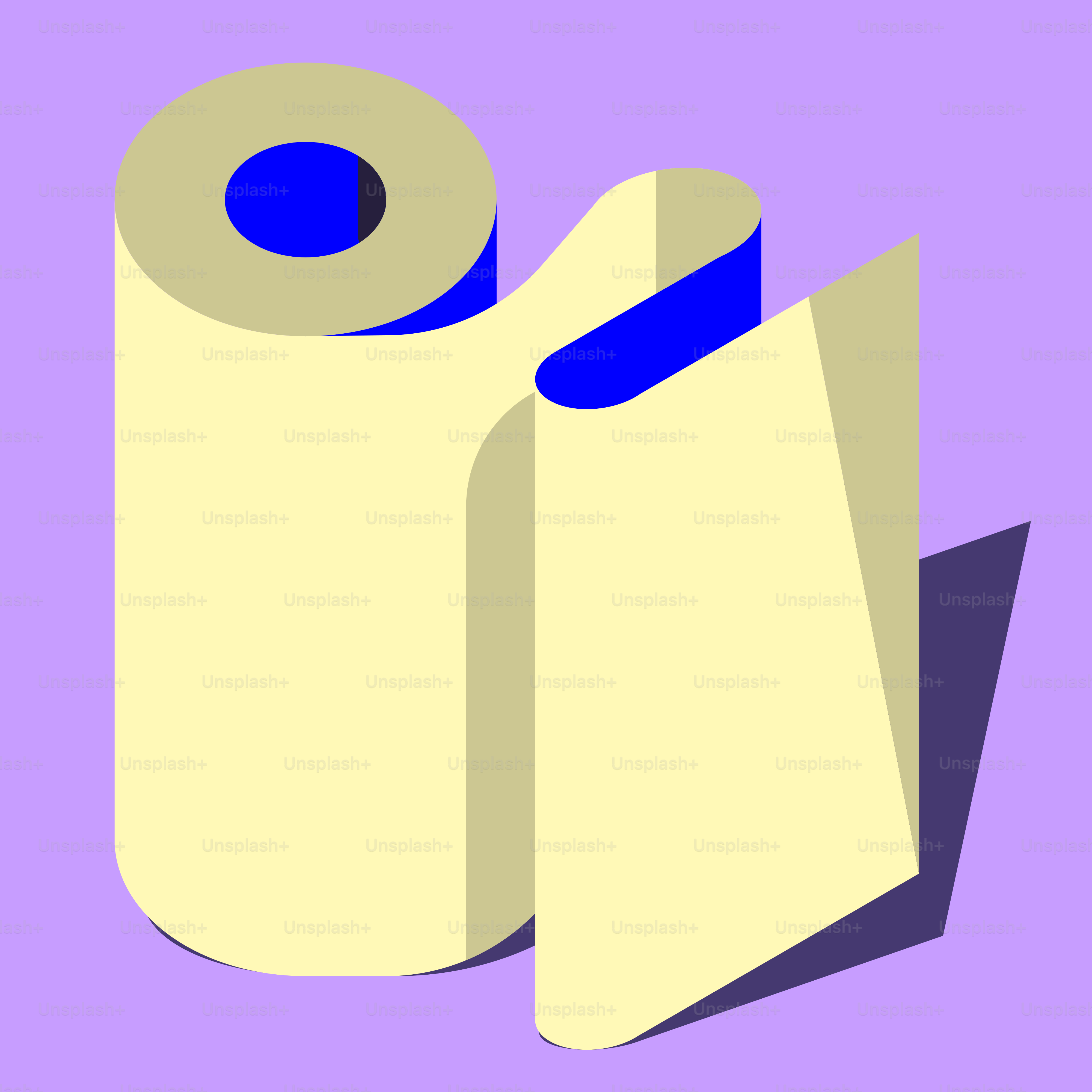 A roll of yellow paper with blue accents
