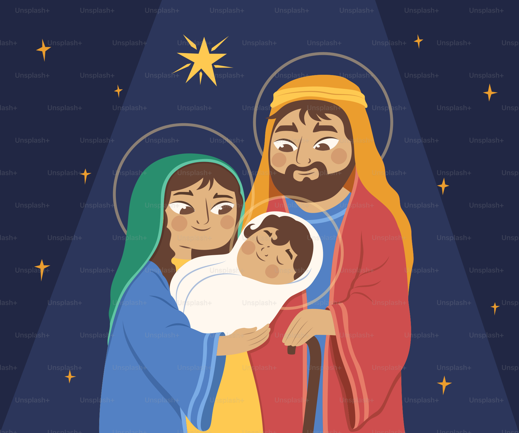 Nativity scene with mary, joseph, and baby jesus. vector – Christmas Image  on Unsplash, image size:3000x2500
