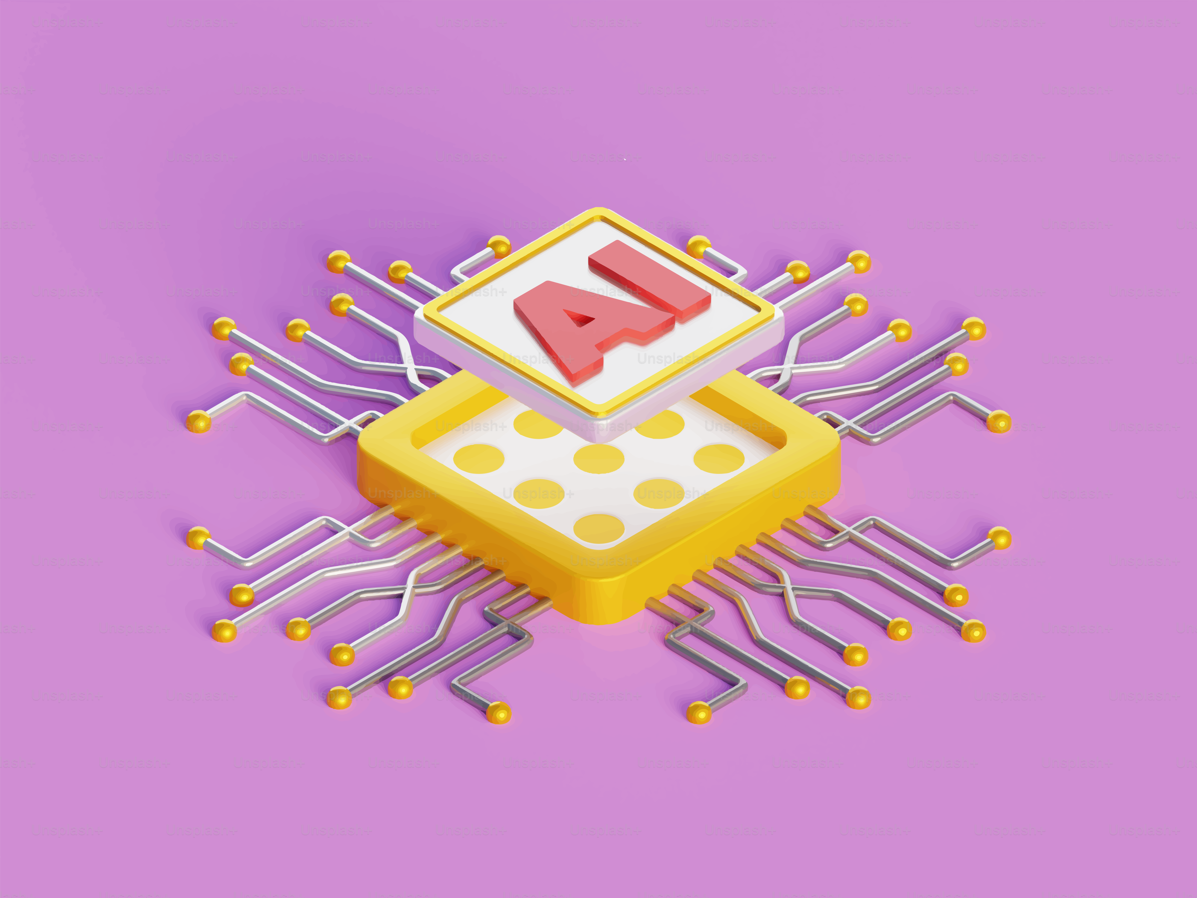 Stylized ai chip on a purple background