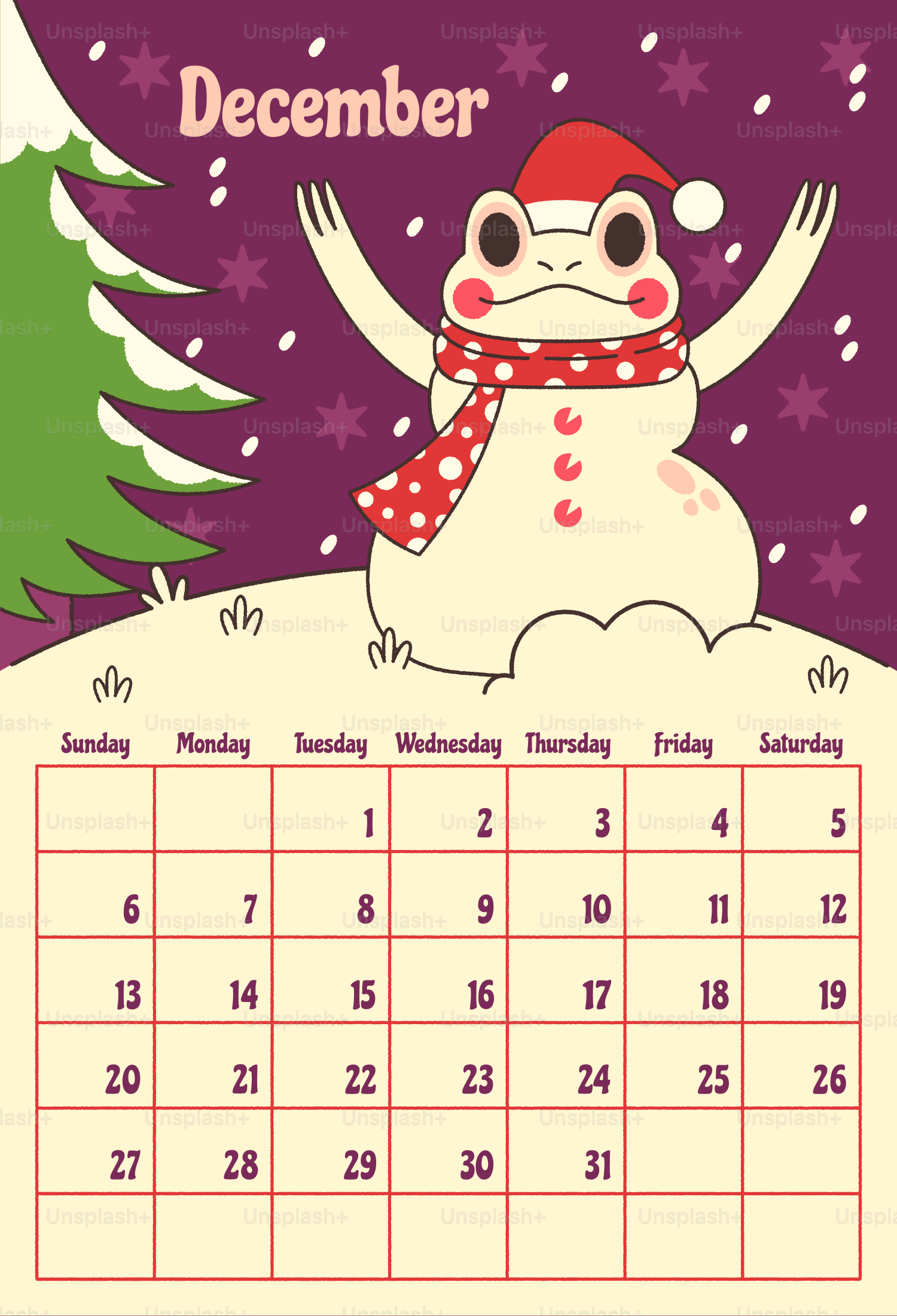 December calendar with a frog snowman vector – Christmas Image on Unsplash