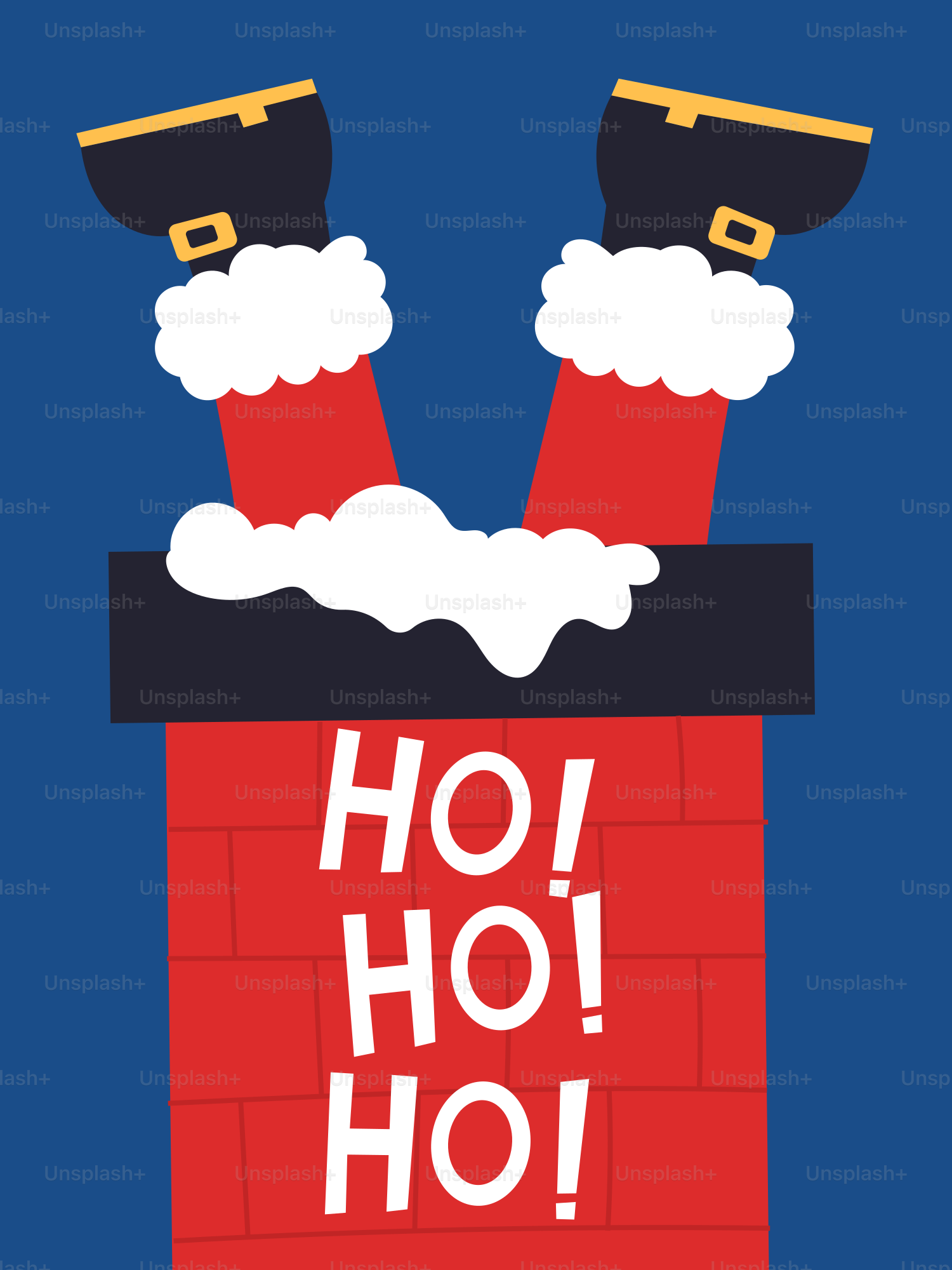 Las piernas de Papá Noel atascadas en una chimenea