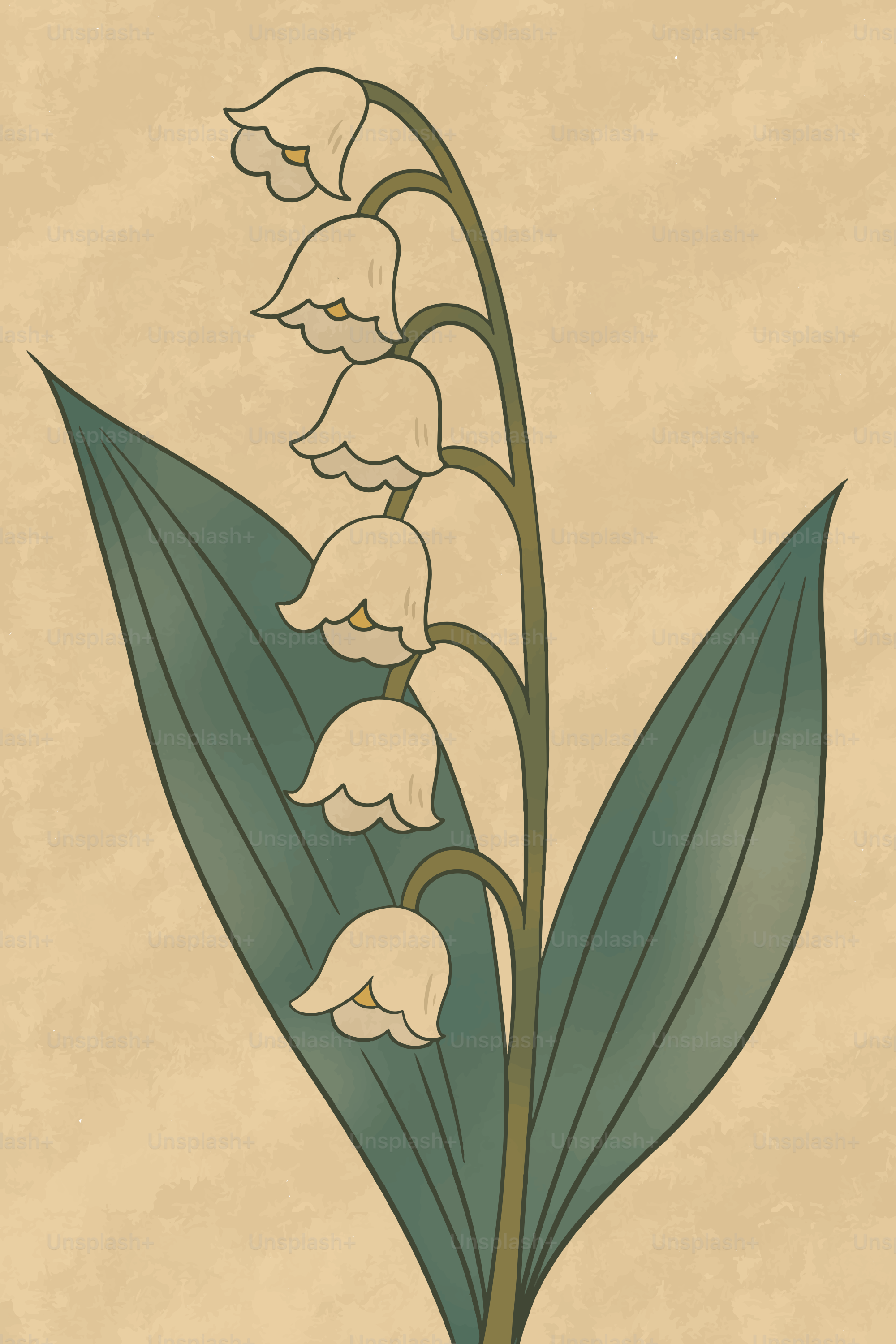 Lily of the valley flowers on a textured background