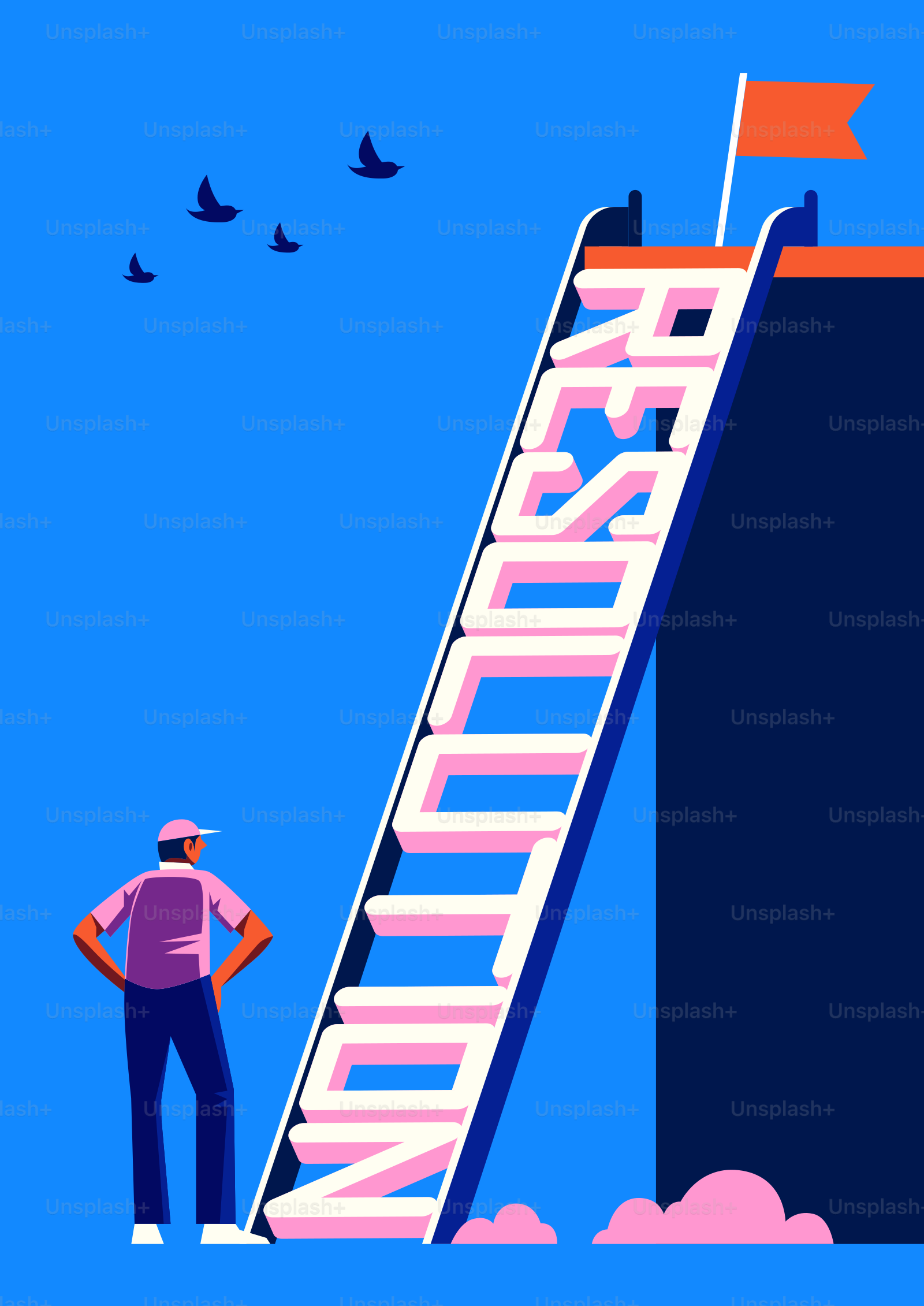 男性が単語解決で成功への階段を探る