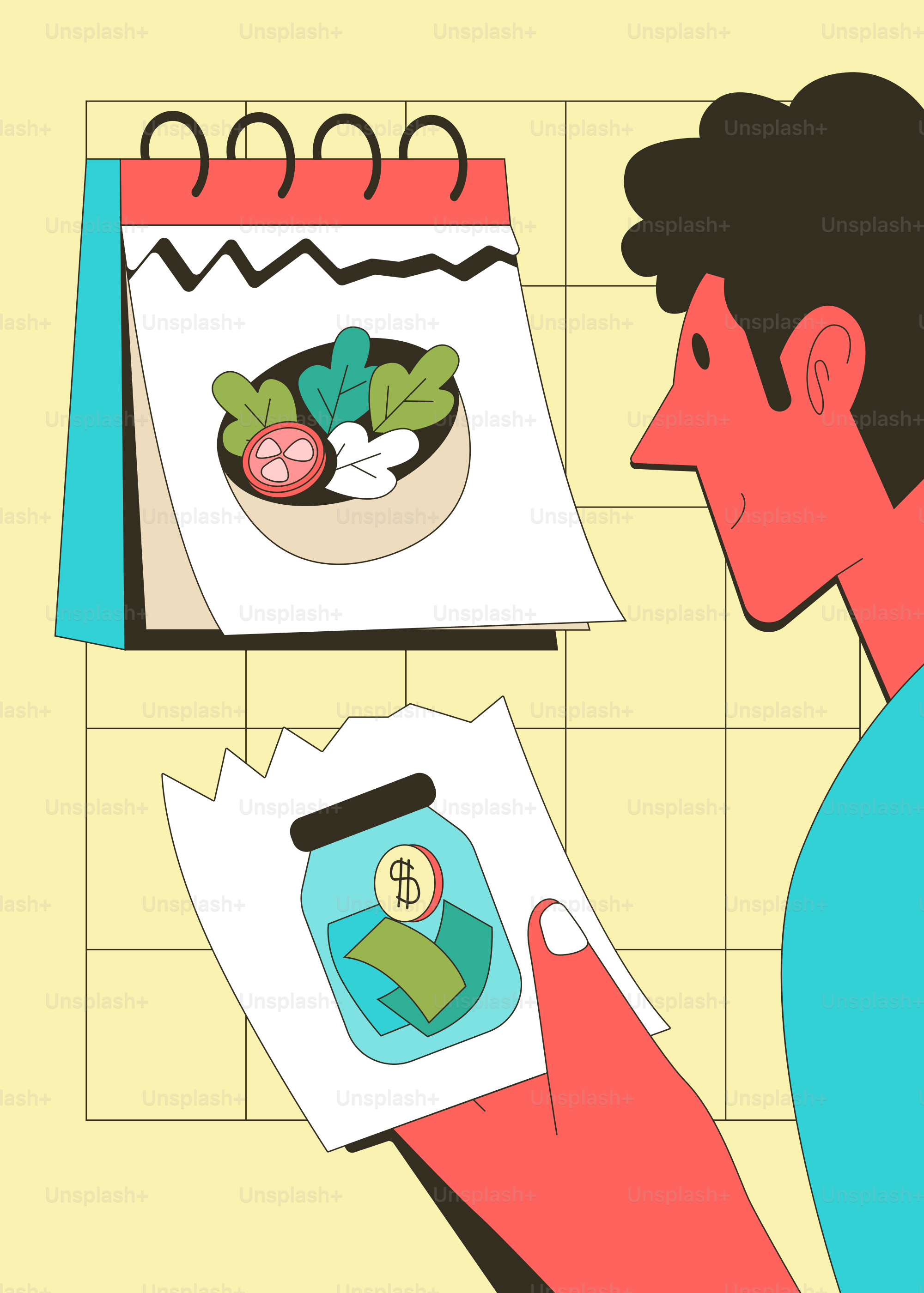 Man plans healthy meals and saves money.