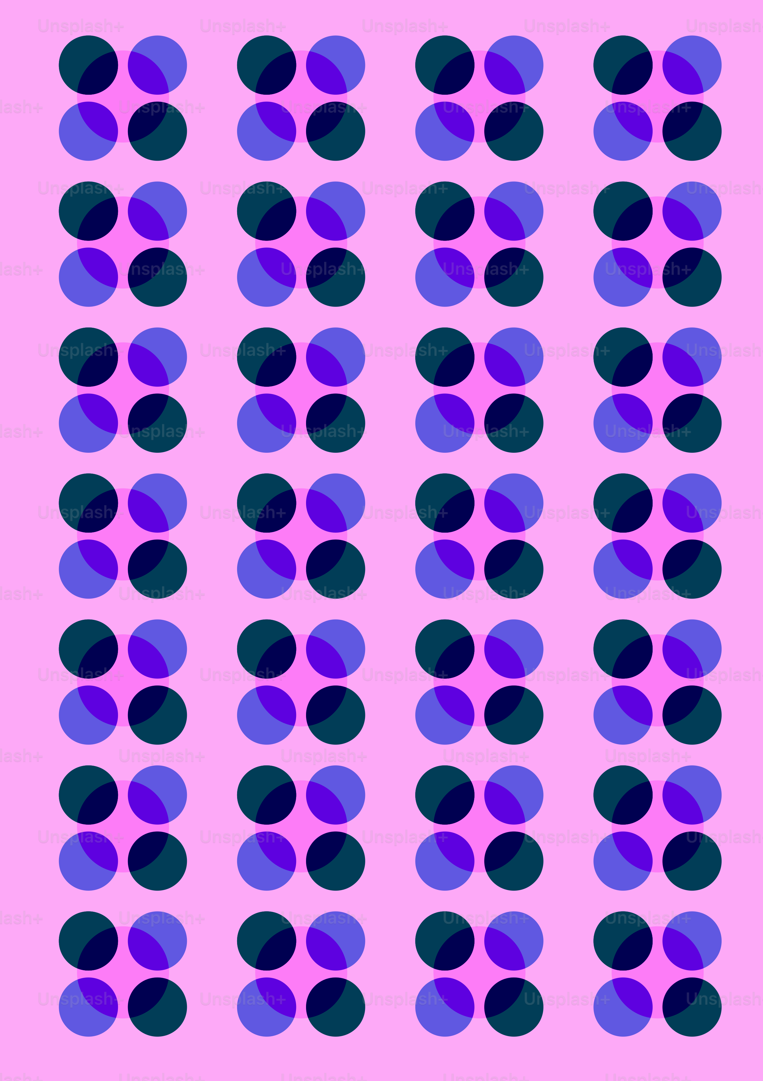 Pattern of overlapping circles in shades of purple and blue.