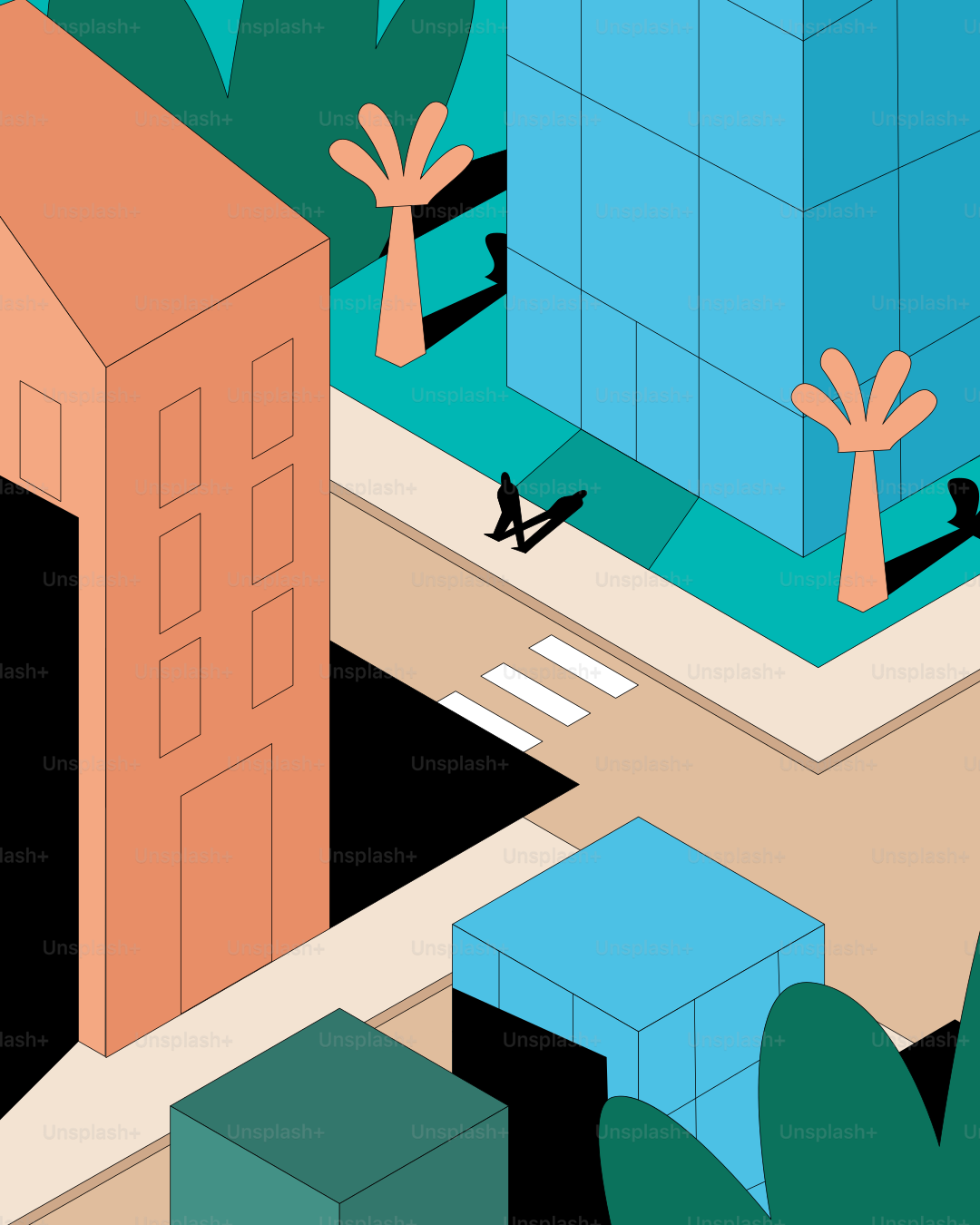 Eine einzelne Gestalt geht über eine Stadtstraße.