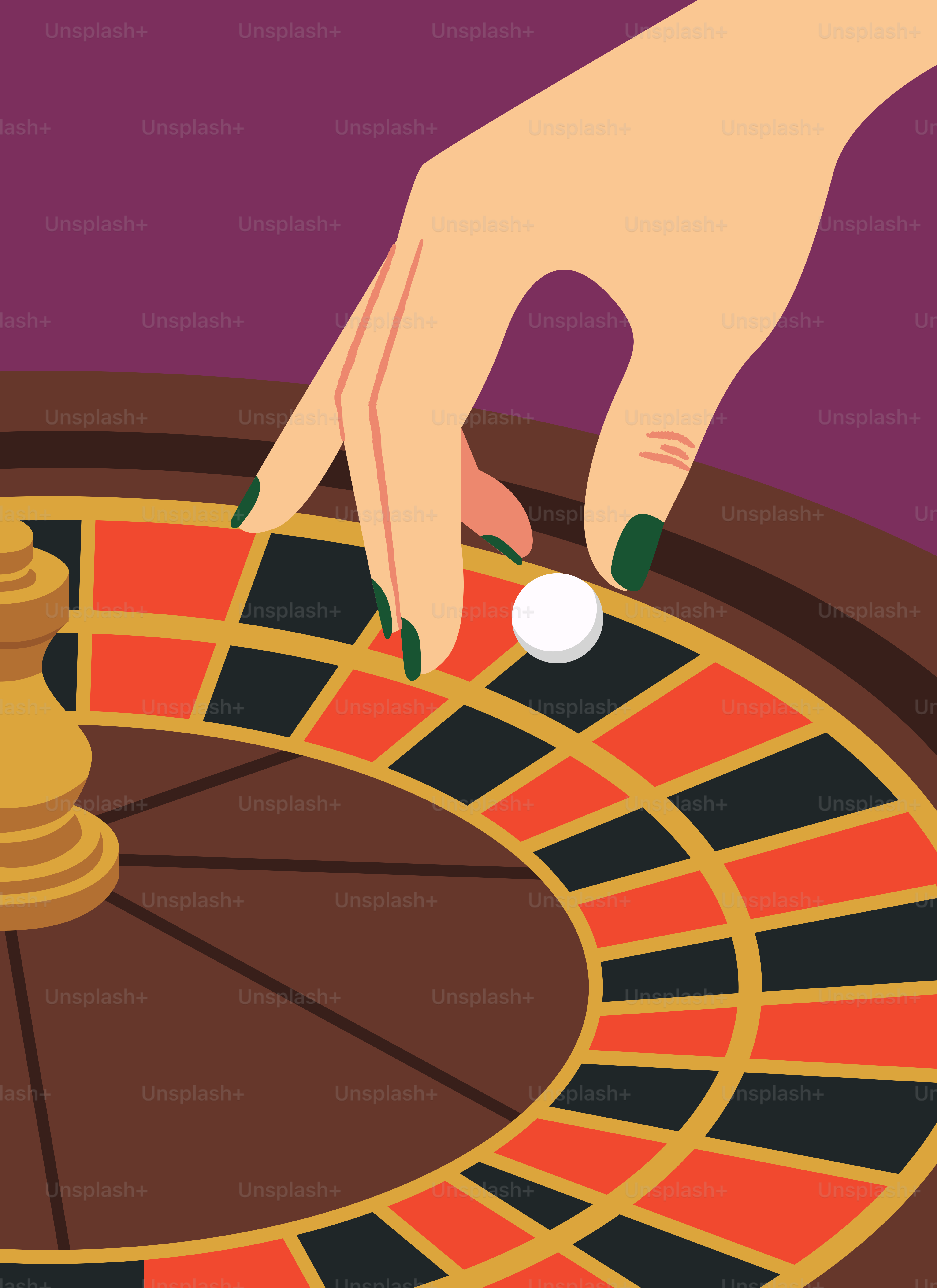 Posizionare la palla con la mano sulla ruota della roulette