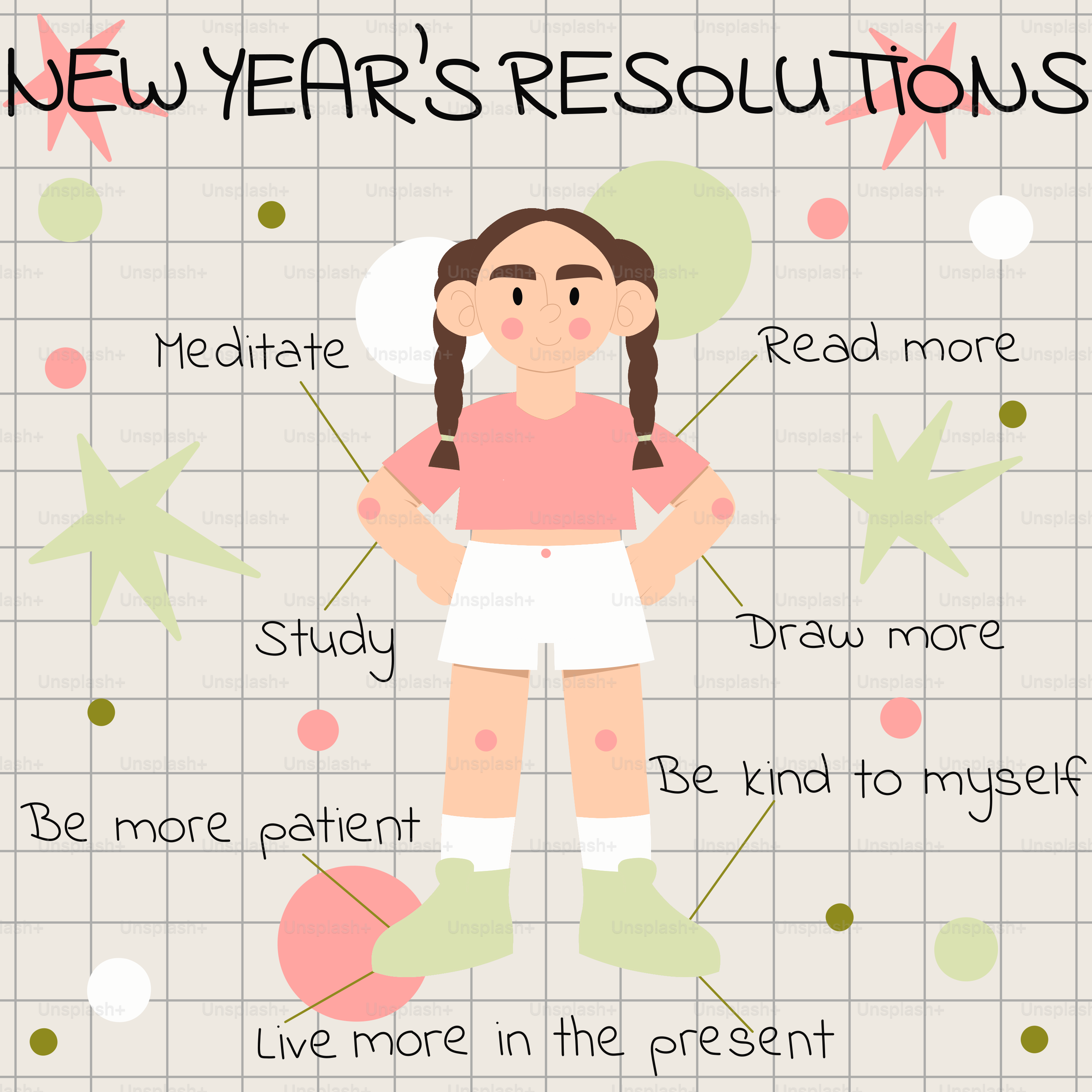 アニメの女の子との新年の抱負