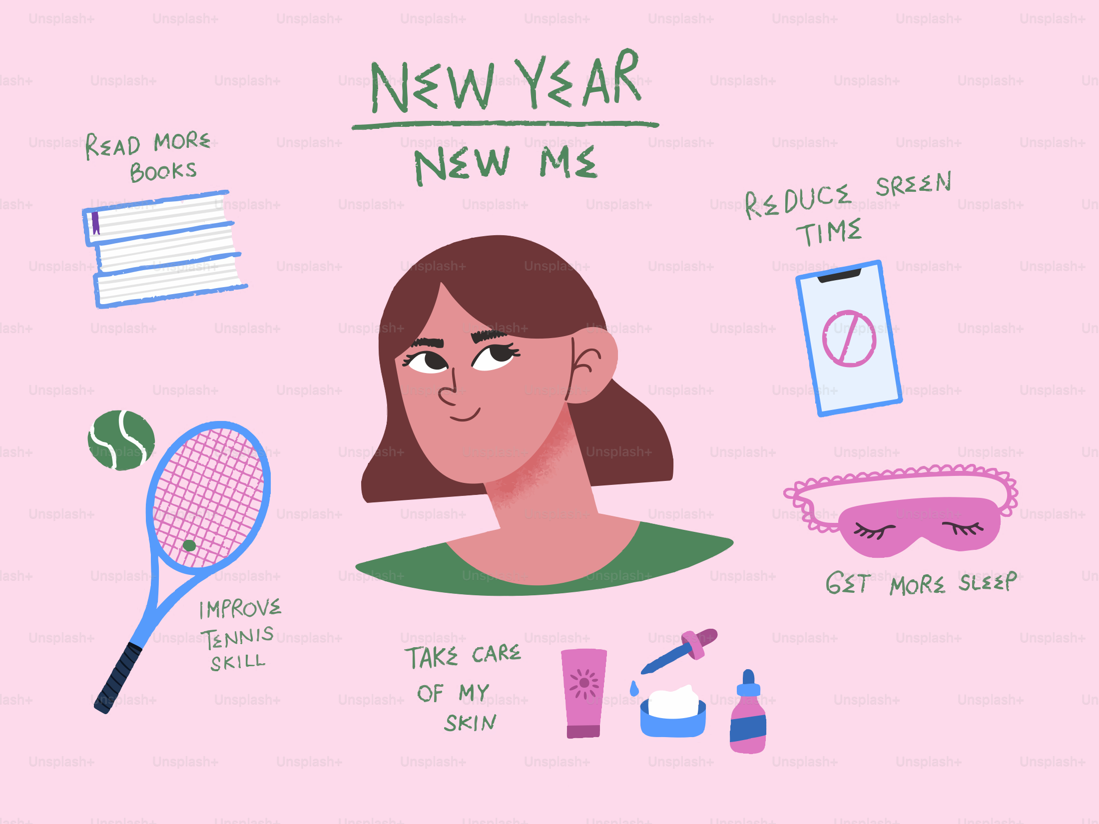 新年、新しい自分、女性と活動の目標