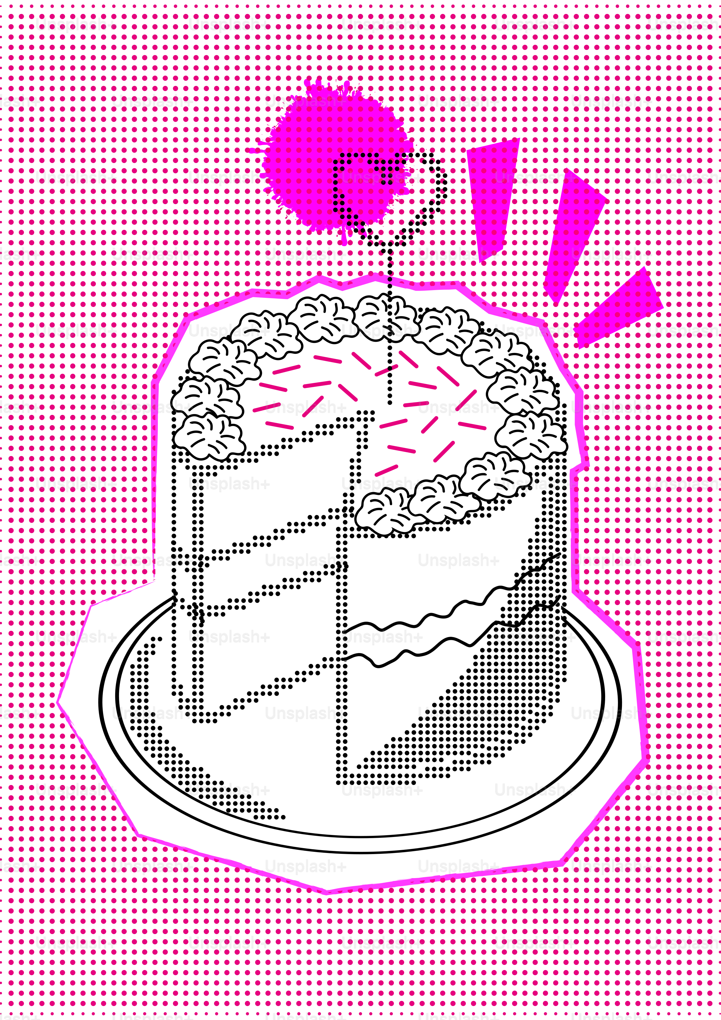 A slice of cake with pink frosting and sprinkles.