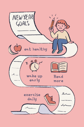 Frau plant Neujahrsziele mit Liste