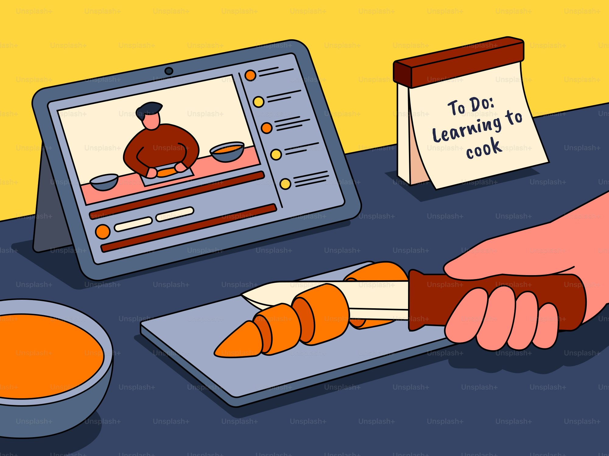 Aprender a cocinar viendo tutoriales en vídeo online.