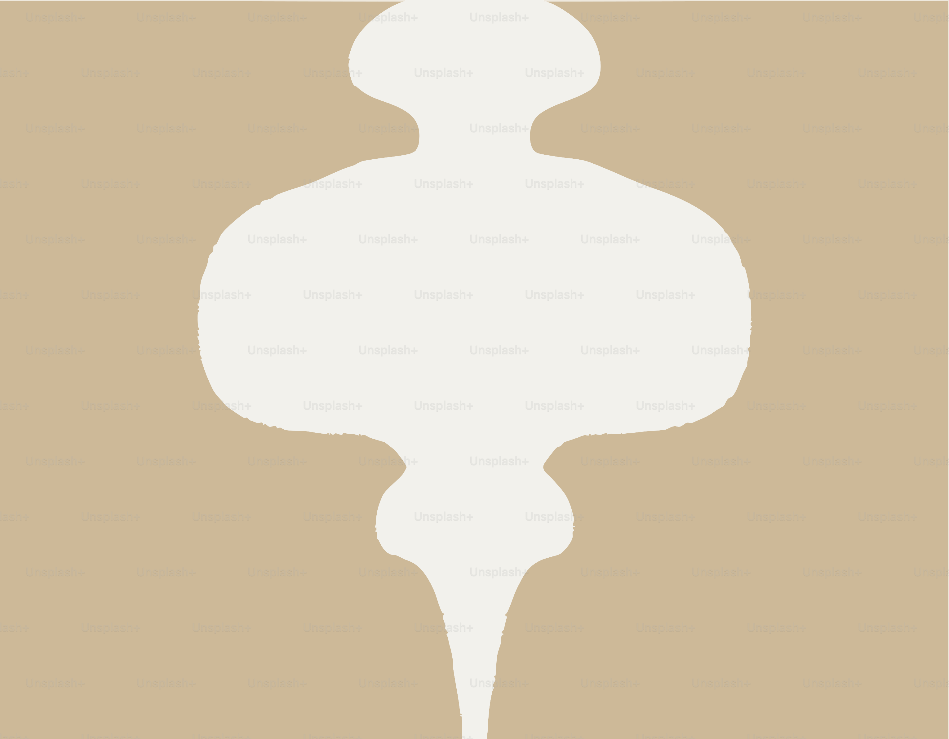 Abstract white organic shape on beige background