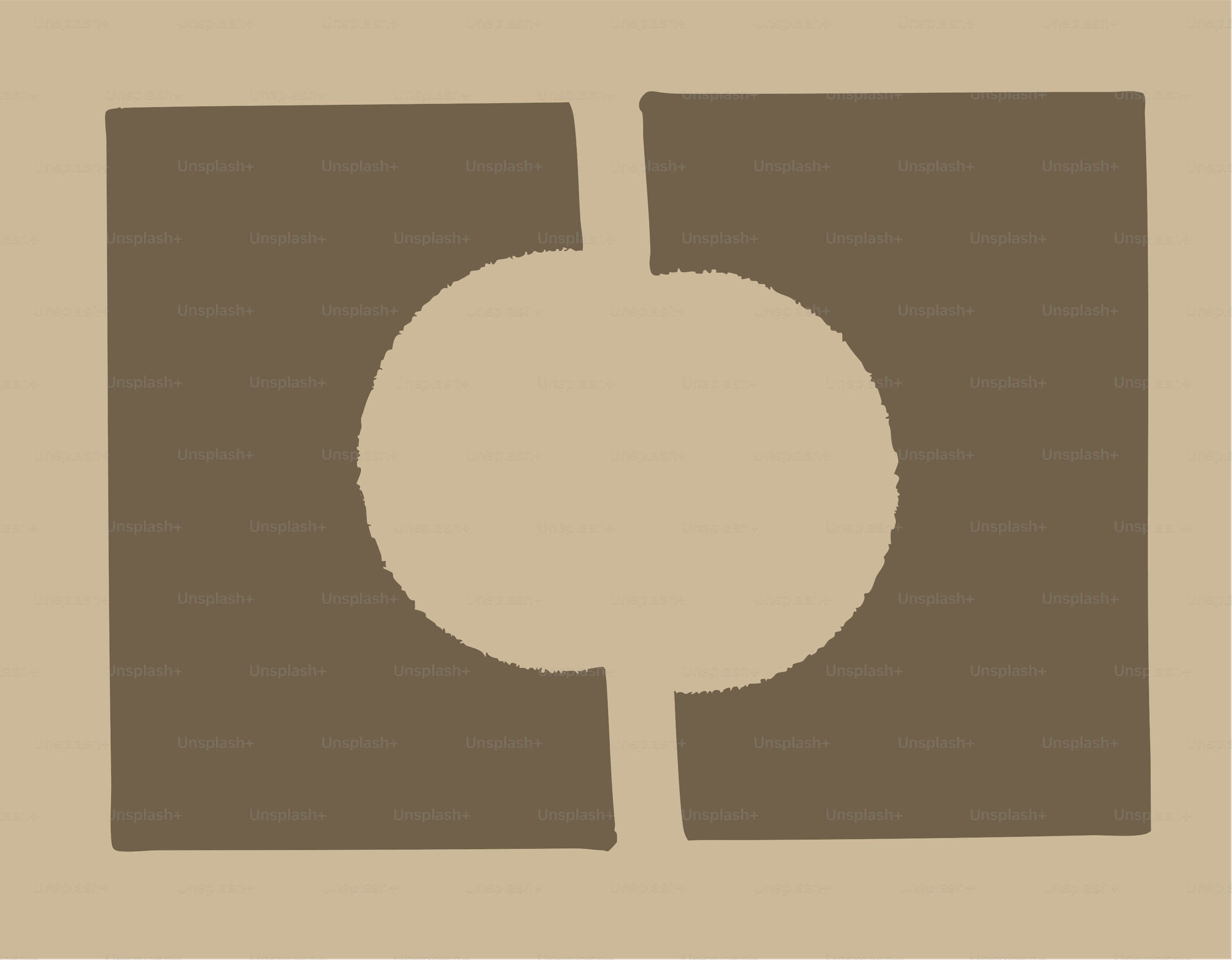 Two square shapes with a circle cut out