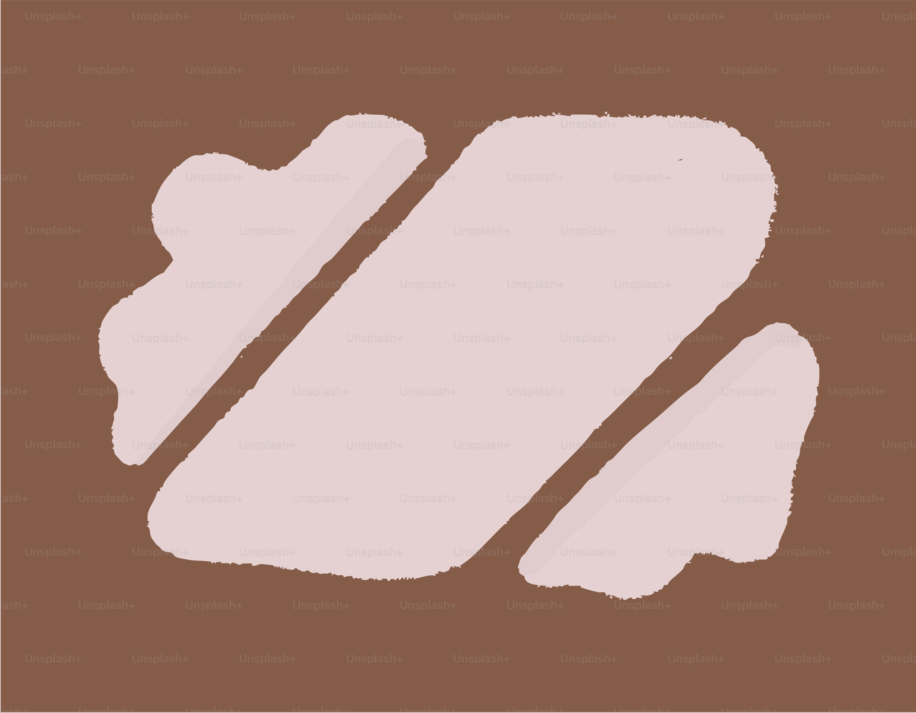 Abstract light pink shape on brown background