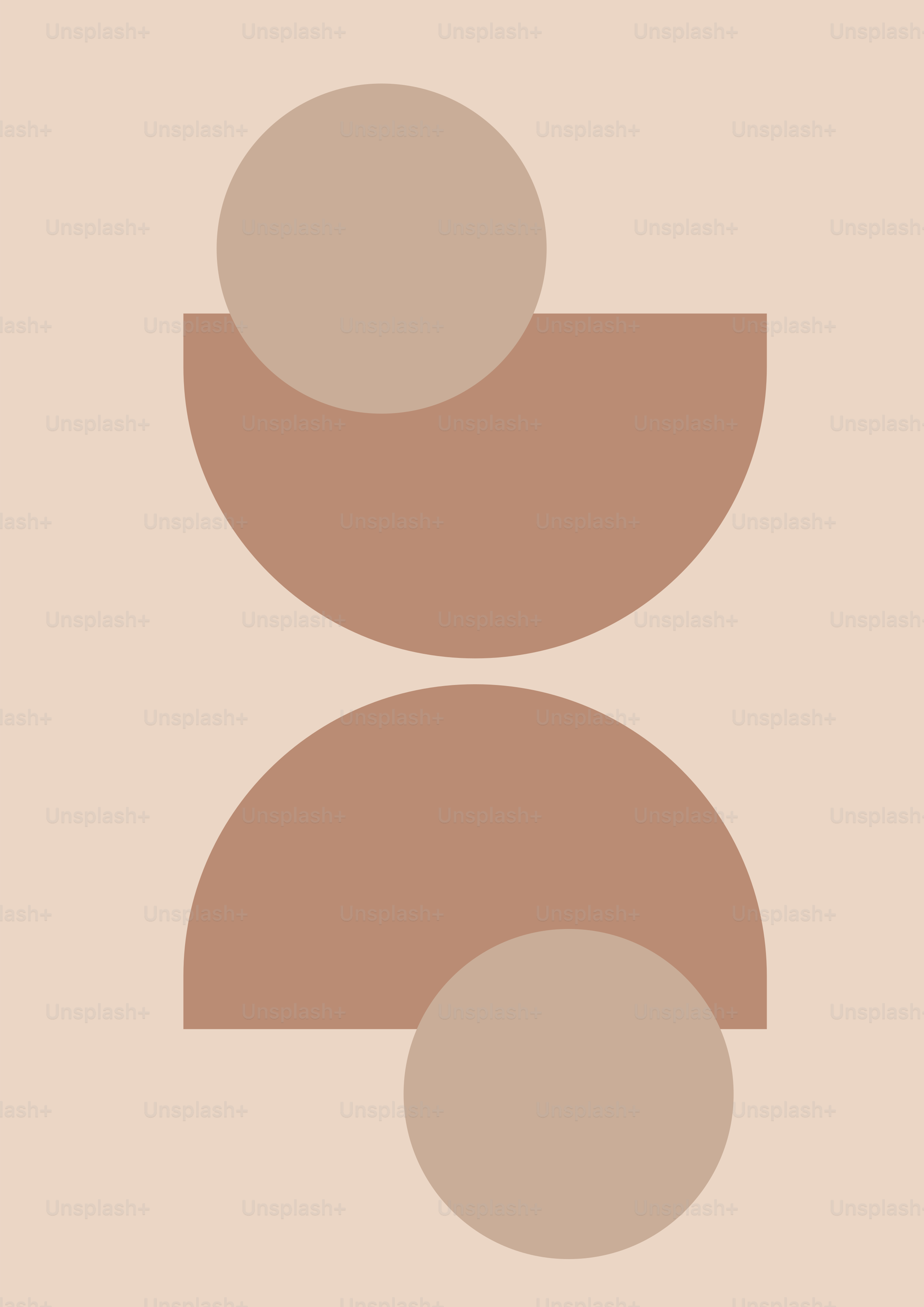 Abstract composition of circles and semicircles in earth tones.