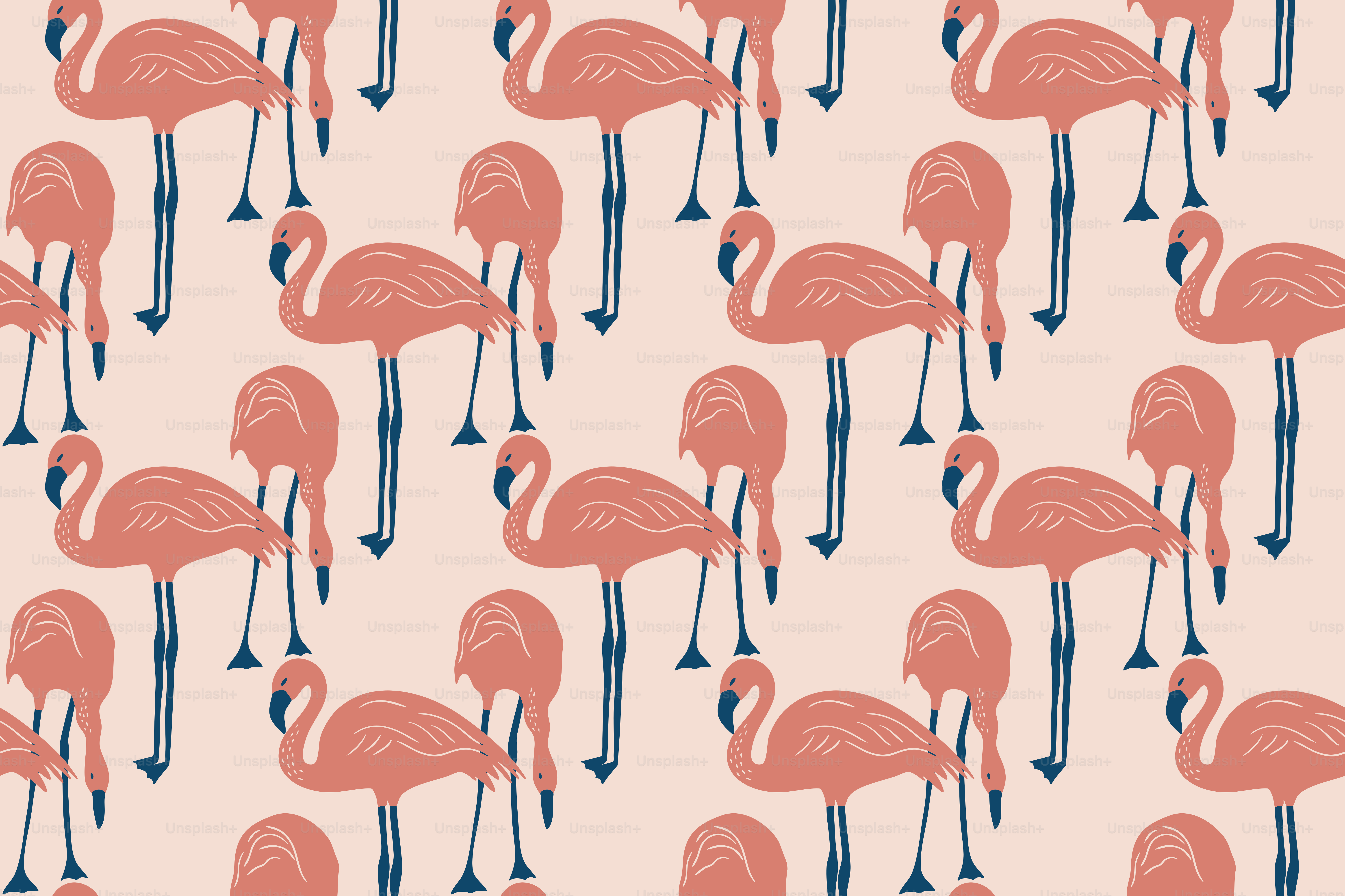Pattern of pink flamingos on a light background vector – Wallpaper ...