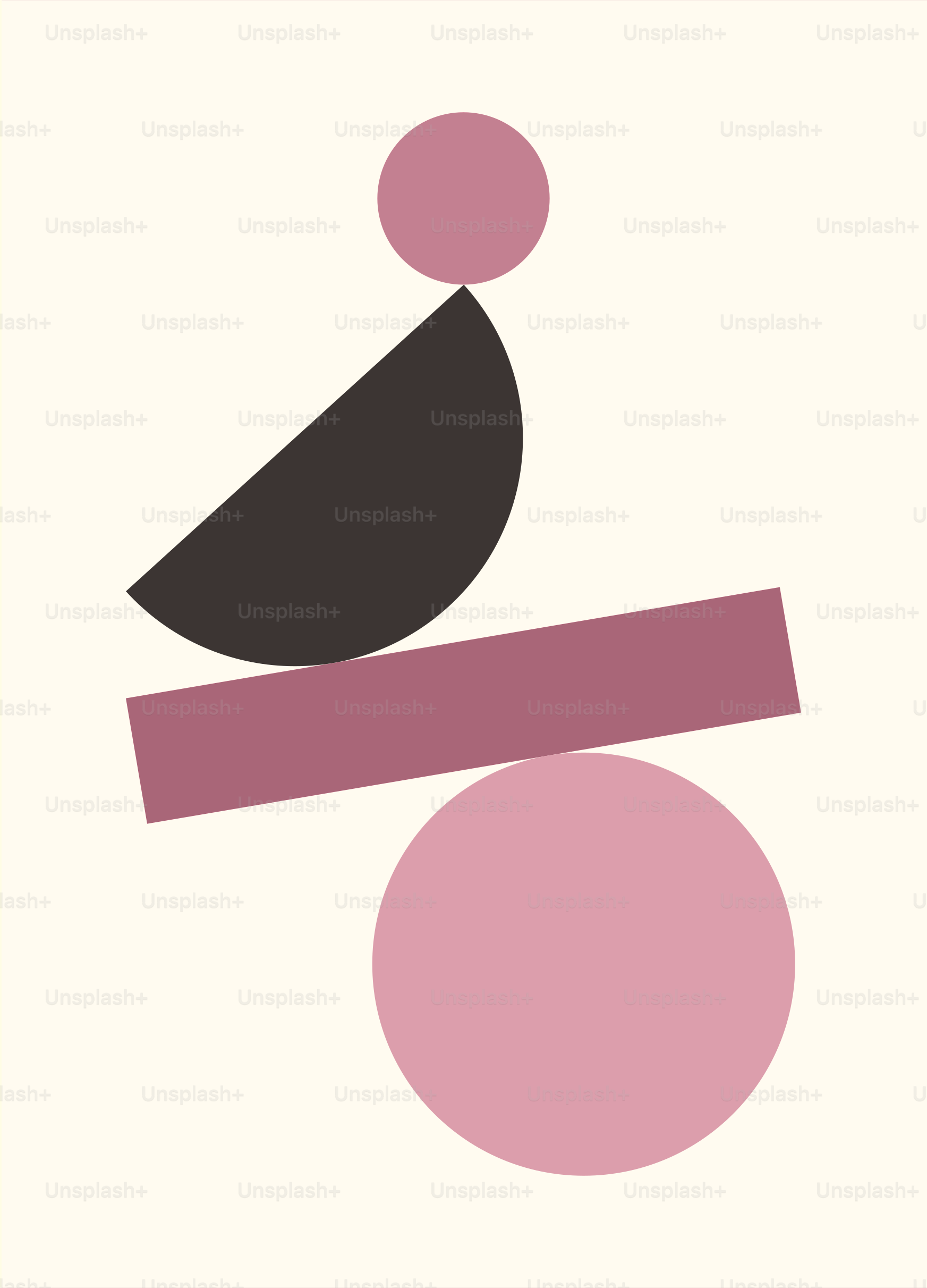 Abstract geometric shapes balanced on a cream background.
