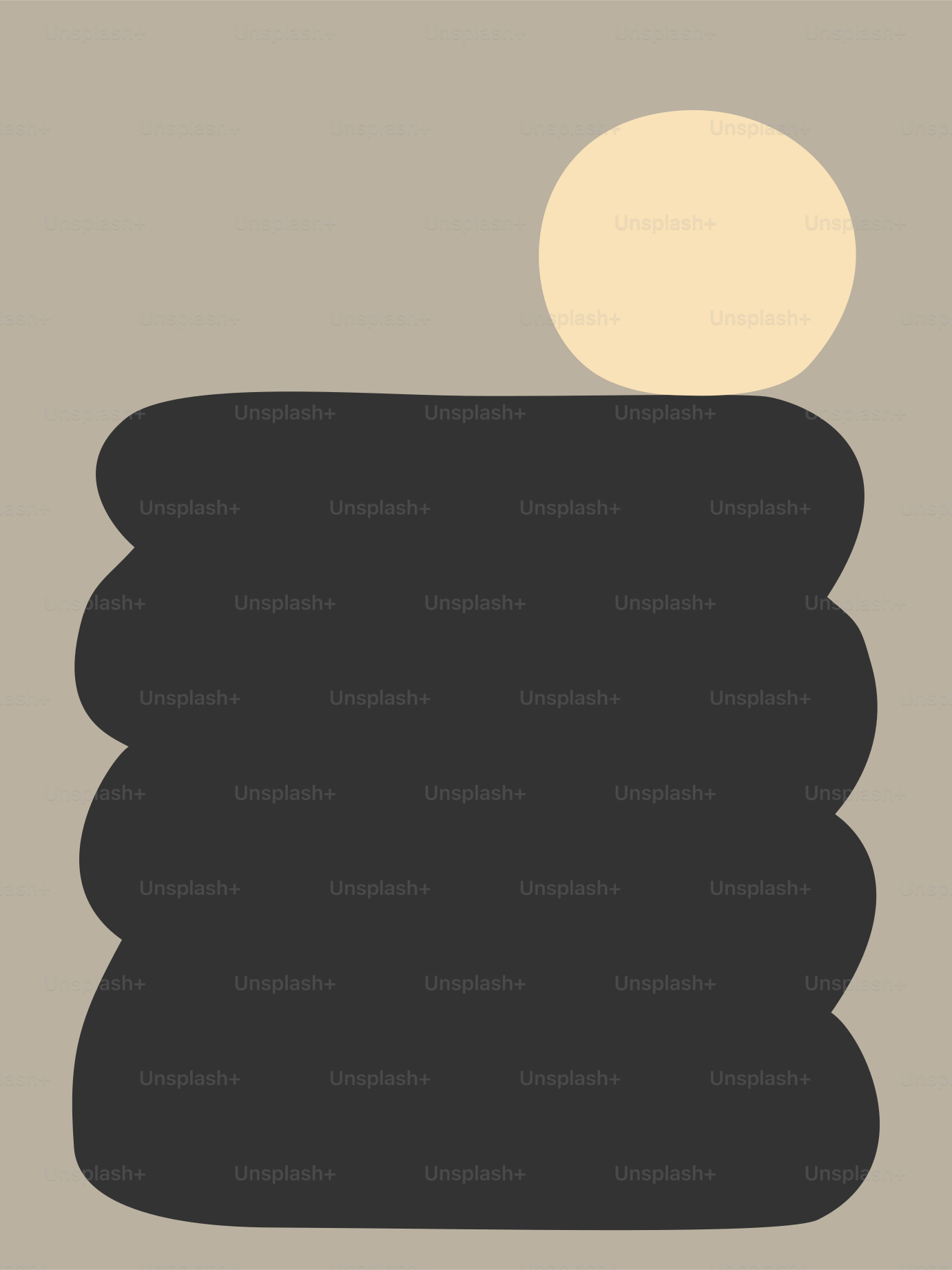 Abstract shapes with a light circle on top