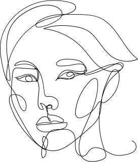 Arte lineal minimalista del rostro de una mujer