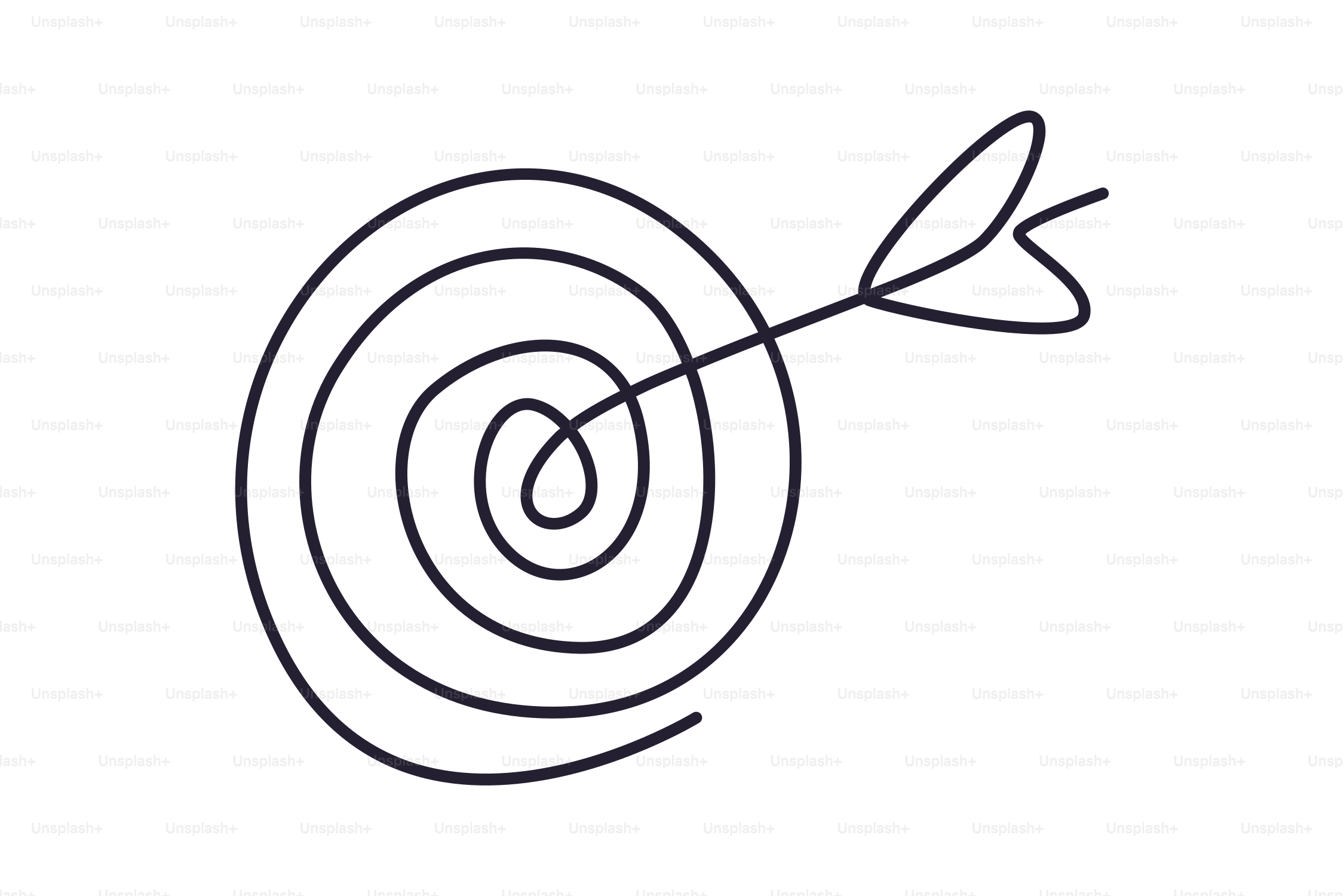 Uma flecha atingindo um alvo no centro