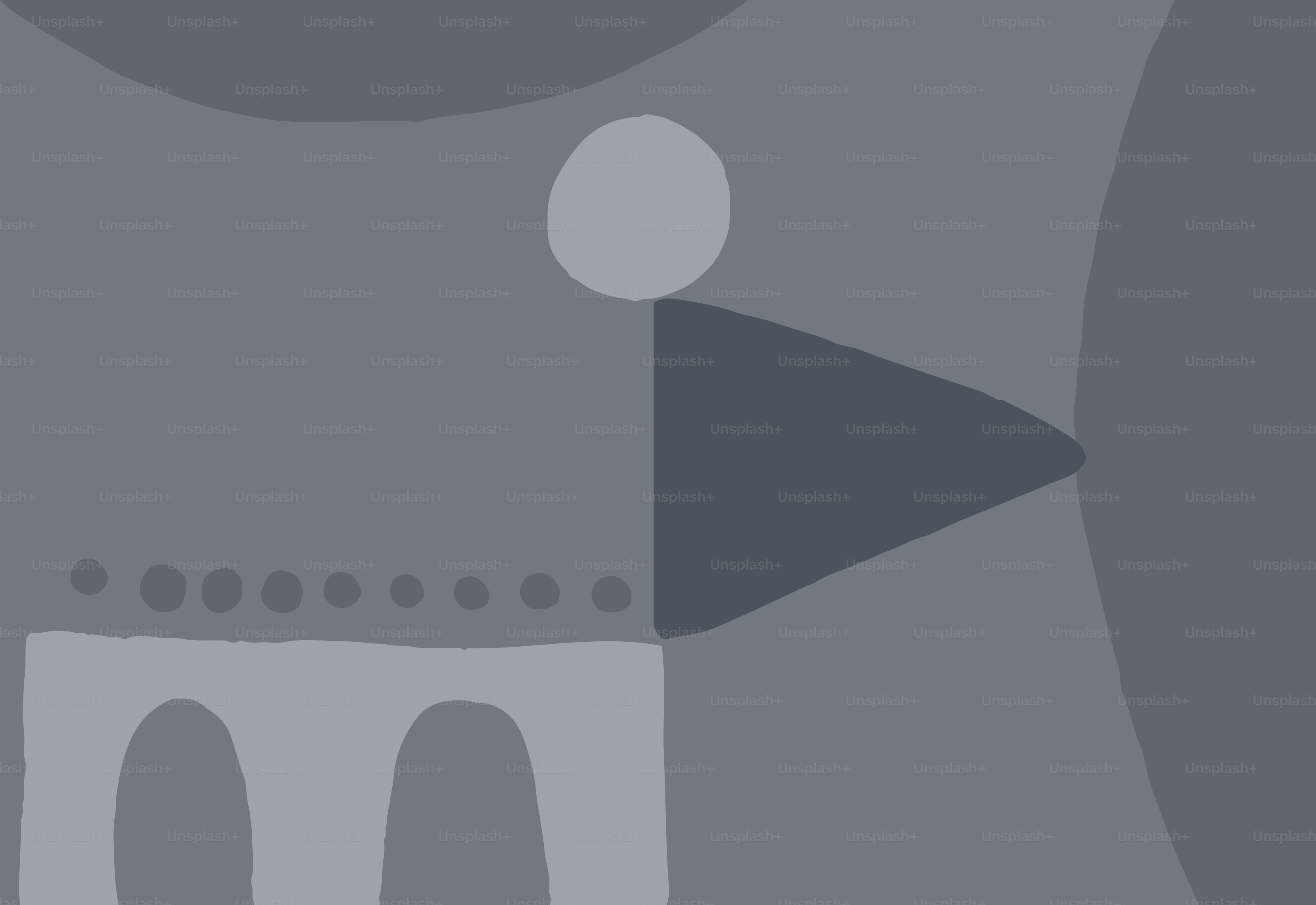 Abstract grayscale shapes with dots and arches