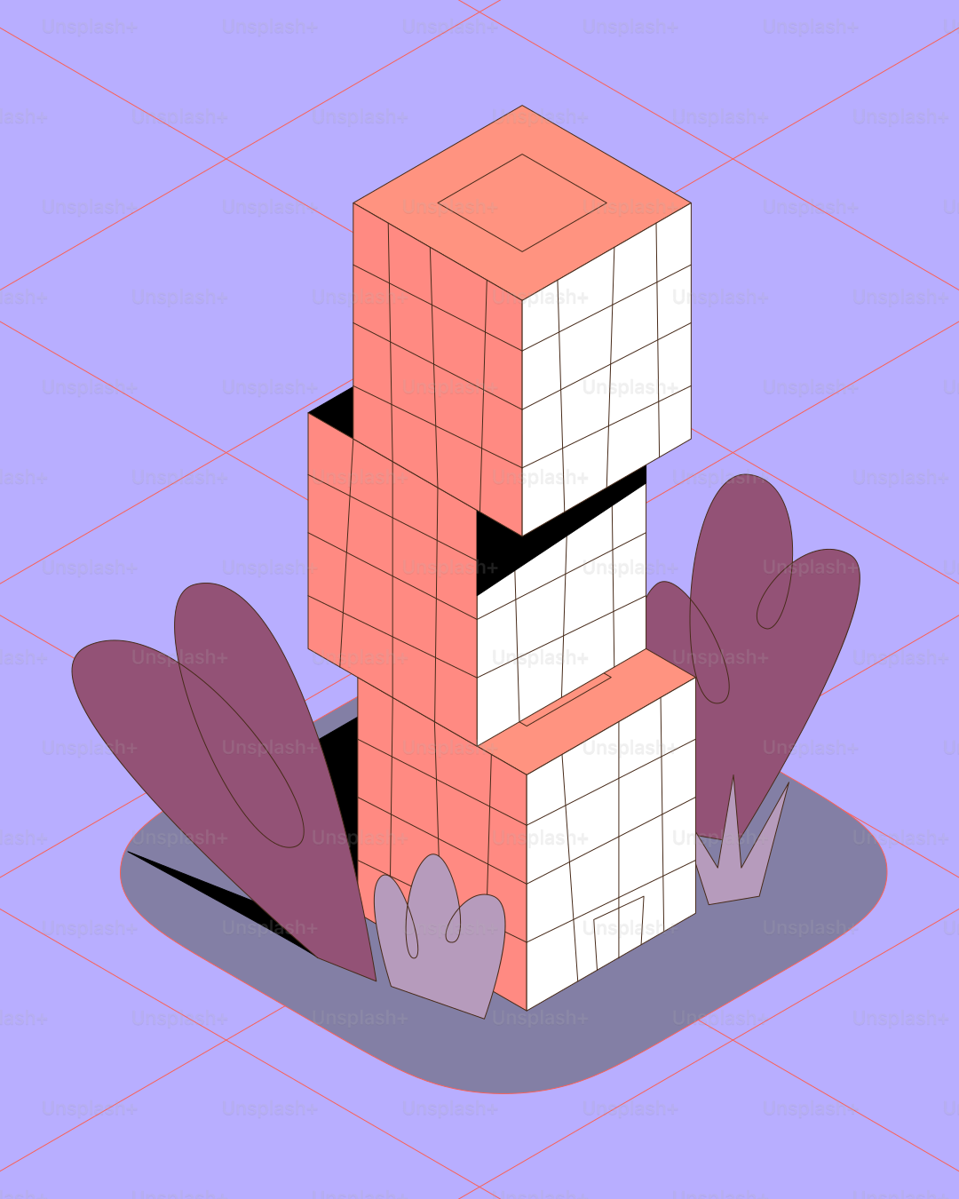 Bâtiment moderne avec un design géométrique abstrait