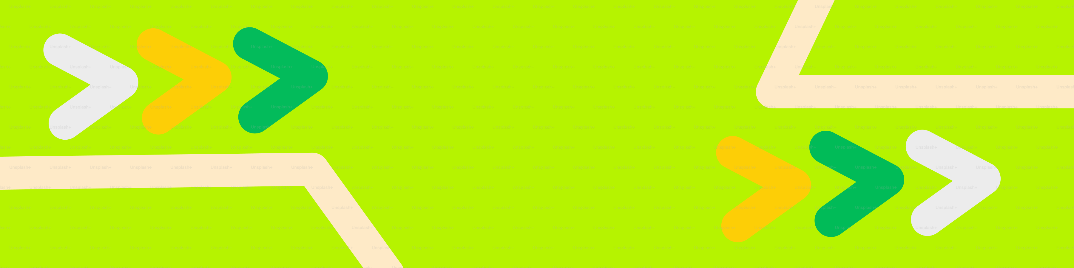 Three arrows pointing right on a green background.